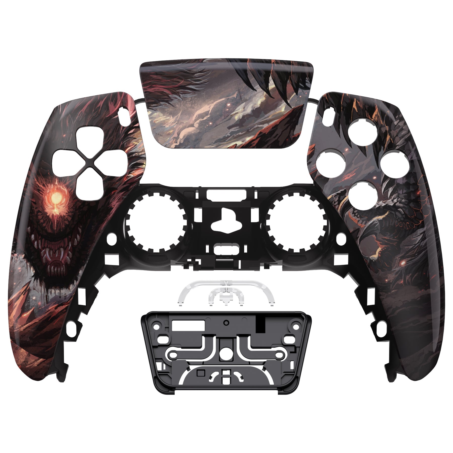 eXtremeRate Replacement Front Housing Shell with Touchpad Compatible with PS5 Controller BDM-010/020/030/040/050 - Cyclops Dragon eXtremeRate
