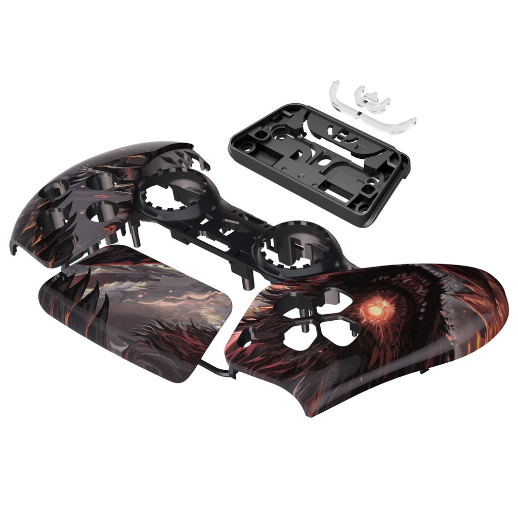 eXtremeRate Replacement Front Housing Shell with Touchpad Compatible with PS5 Controller BDM-010/020/030/040/050 - Cyclops Dragon eXtremeRate