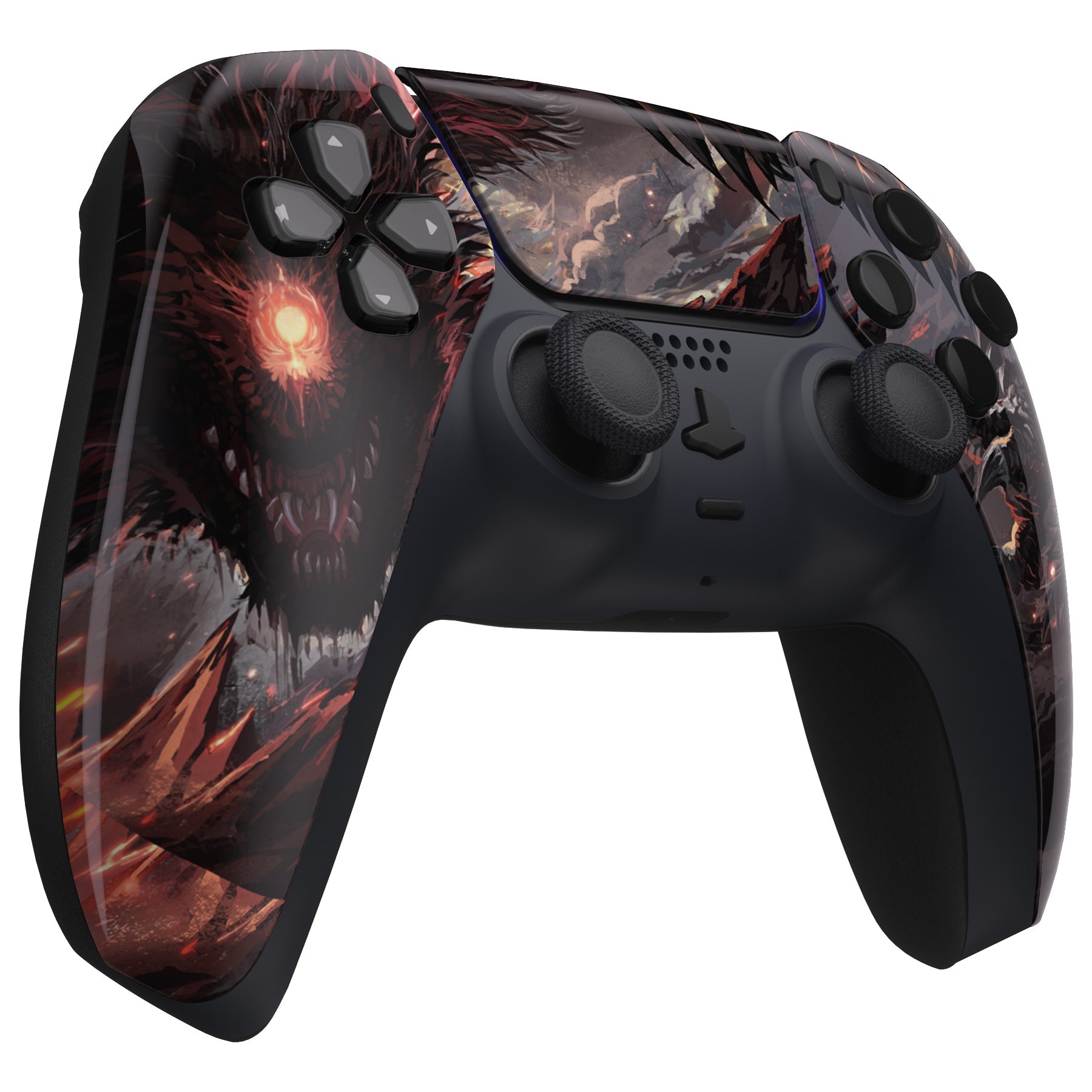 eXtremeRate Replacement Front Housing Shell with Touchpad Compatible with PS5 Controller BDM-010/020/030/040/050 - Cyclops Dragon eXtremeRate