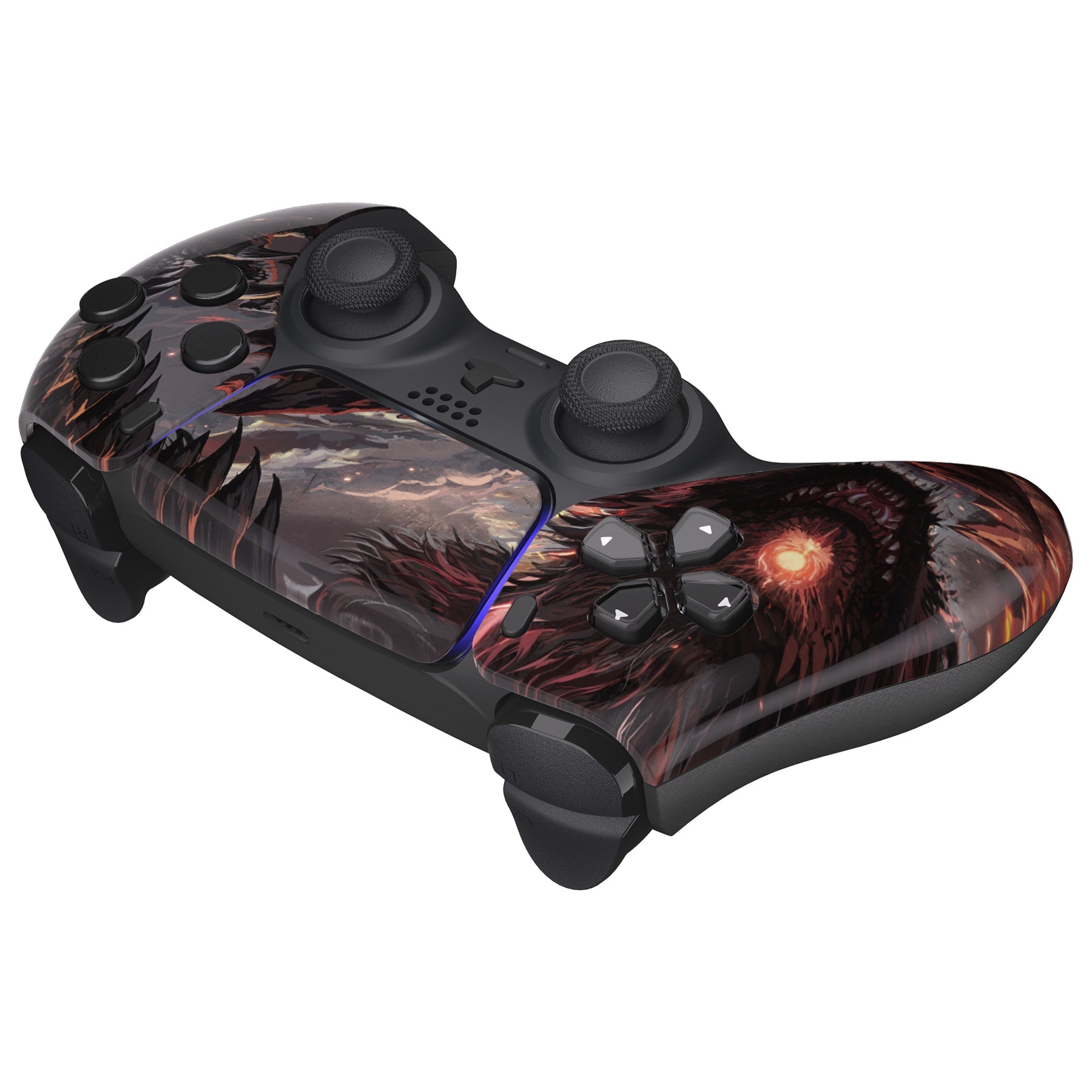 eXtremeRate Replacement Front Housing Shell with Touchpad Compatible with PS5 Controller BDM-010/020/030/040/050 - Cyclops Dragon eXtremeRate