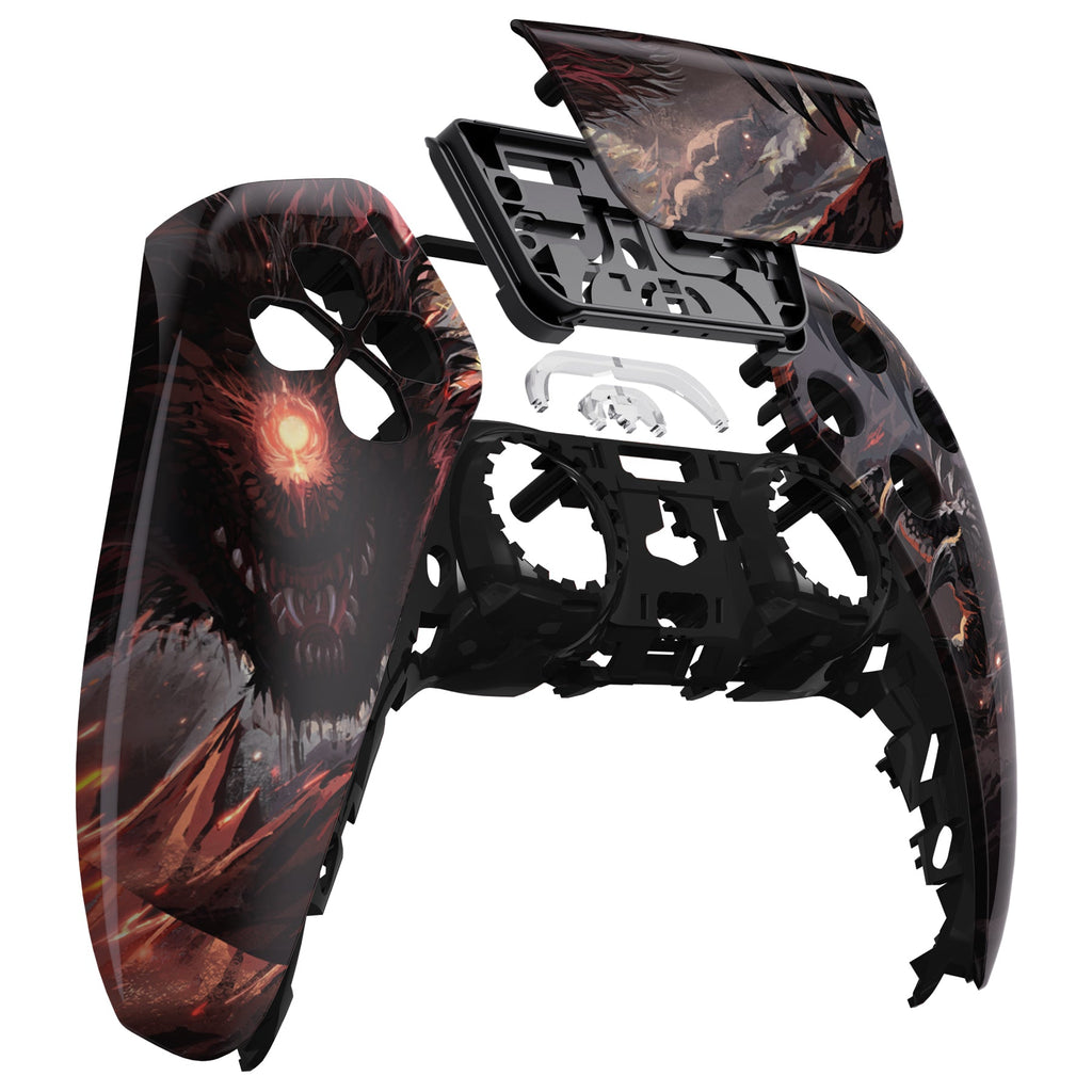 eXtremeRate Replacement Front Housing Shell with Touchpad Compatible with PS5 Controller BDM-010/020/030/040/050 - Cyclops Dragon eXtremeRate