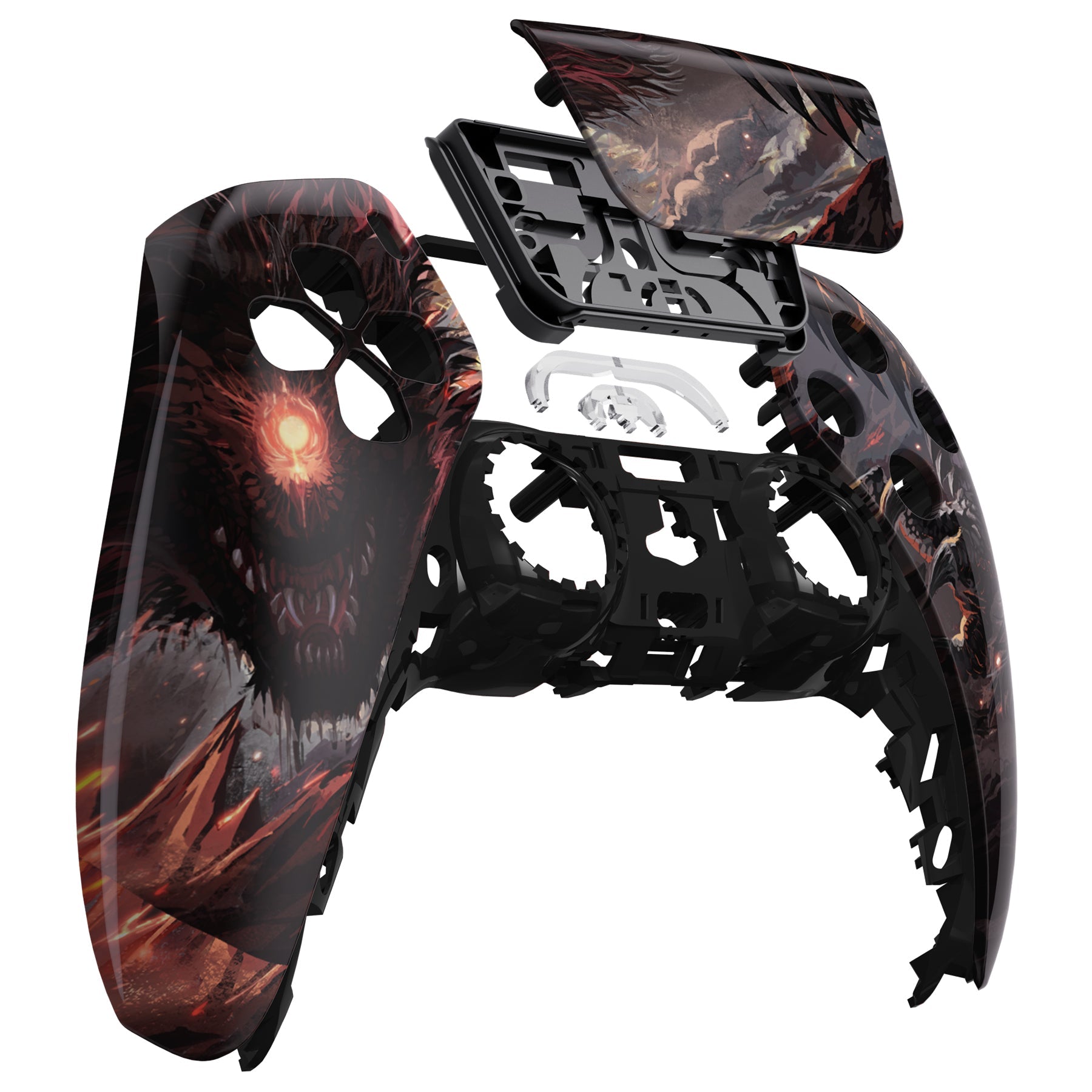 eXtremeRate Replacement Front Housing Shell with Touchpad Compatible with PS5 Controller BDM-010/020/030/040/050 - Cyclops Dragon eXtremeRate