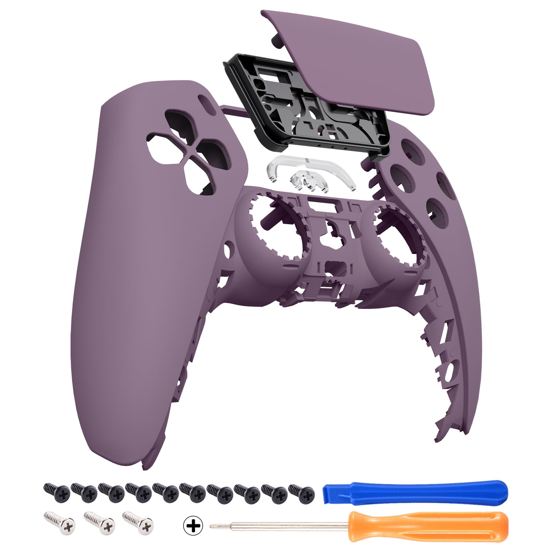 eXtremeRate Replacement Front Housing Shell with Touchpad Compatible with PS5 Controller BDM-010/020/030/040/050 - Dark Grayish Violet eXtremeRate