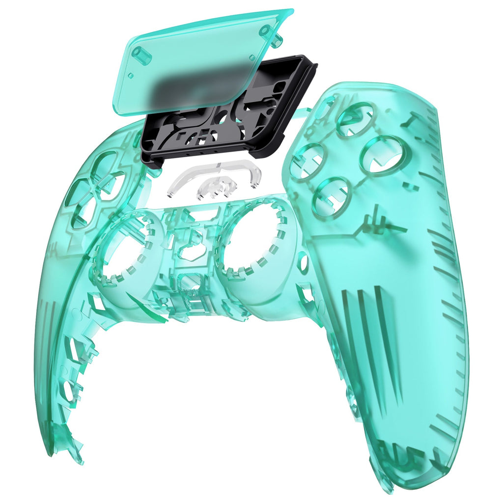 eXtremeRate Replacement Front Housing Shell with Touchpad Compatible with PS5 Controller BDM-010/020/030/040/050 - Emerald Green eXtremeRate