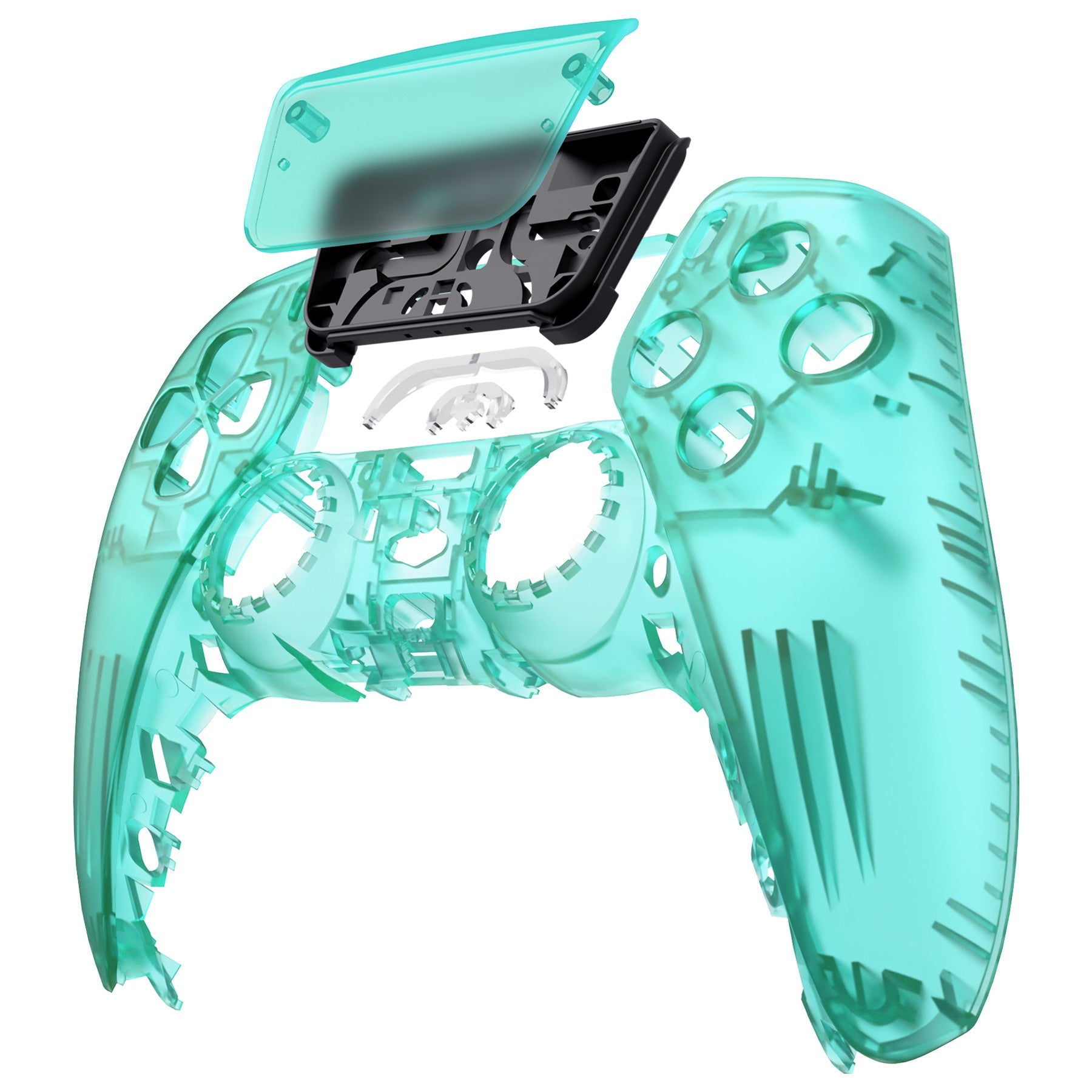 eXtremeRate Replacement Front Housing Shell with Touchpad Compatible with PS5 Controller BDM-010/020/030/040/050 - Emerald Green eXtremeRate