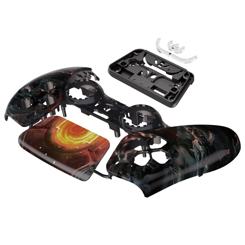 eXtremeRate Replacement Front Housing Shell with Touchpad Compatible with PS5 Controller BDM-010/020/030/040/050 - Entrance of Hell eXtremeRate
