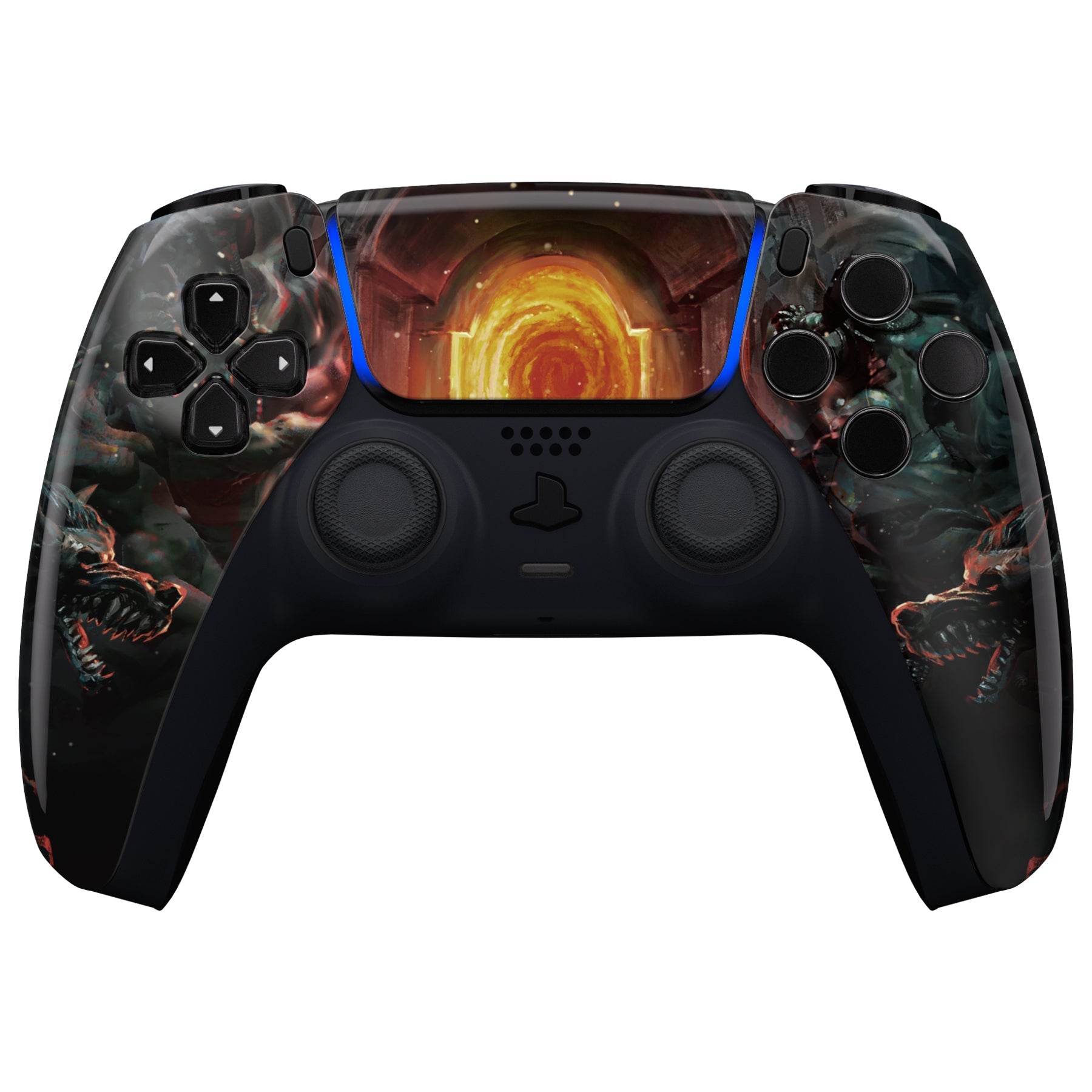 eXtremeRate Replacement Front Housing Shell with Touchpad Compatible with PS5 Controller BDM-010/020/030/040/050 - Entrance of Hell eXtremeRate