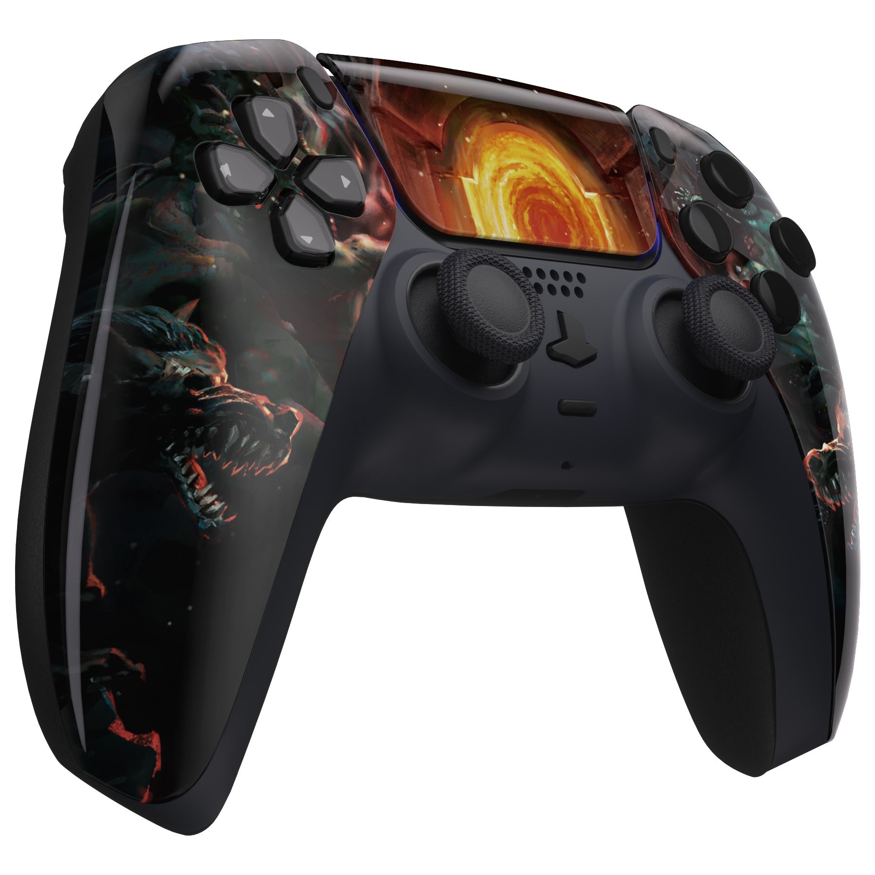eXtremeRate Replacement Front Housing Shell with Touchpad Compatible with PS5 Controller BDM-010/020/030/040/050 - Entrance of Hell eXtremeRate
