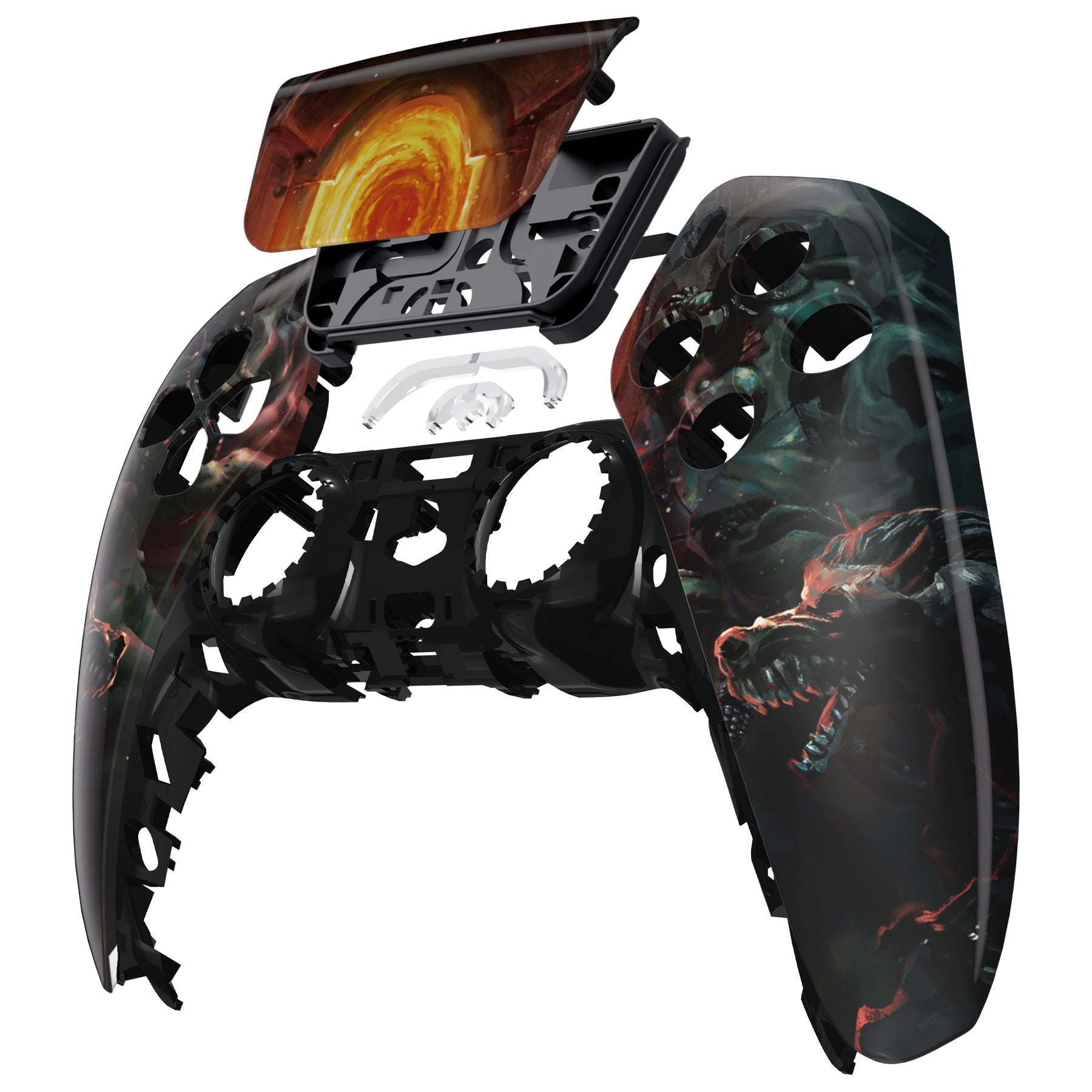 eXtremeRate Replacement Front Housing Shell with Touchpad Compatible with PS5 Controller BDM-010/020/030/040/050 - Entrance of Hell eXtremeRate