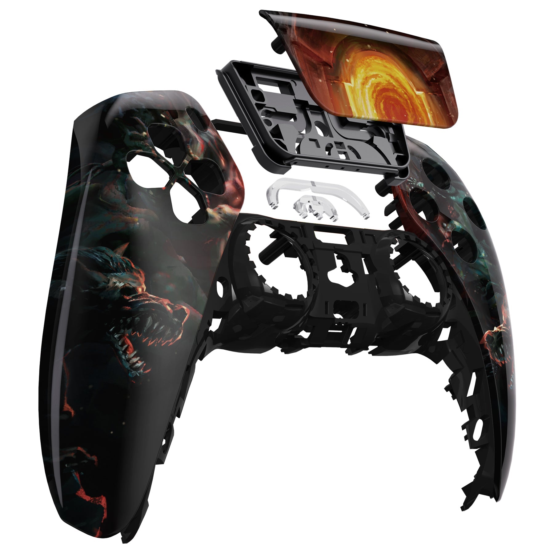 eXtremeRate Replacement Front Housing Shell with Touchpad Compatible with PS5 Controller BDM-010/020/030/040/050 - Entrance of Hell eXtremeRate
