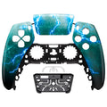 eXtremeRate Replacement Front Housing Shell with Touchpad Compatible with PS5 Controller BDM-010/020/030/040/050 - Green Storm Thunder eXtremeRate