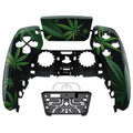 eXtremeRate Replacement Front Housing Shell with Touchpad Compatible with PS5 Controller BDM-010/020/030/040/050/060 - Green Weeds eXtremeRate