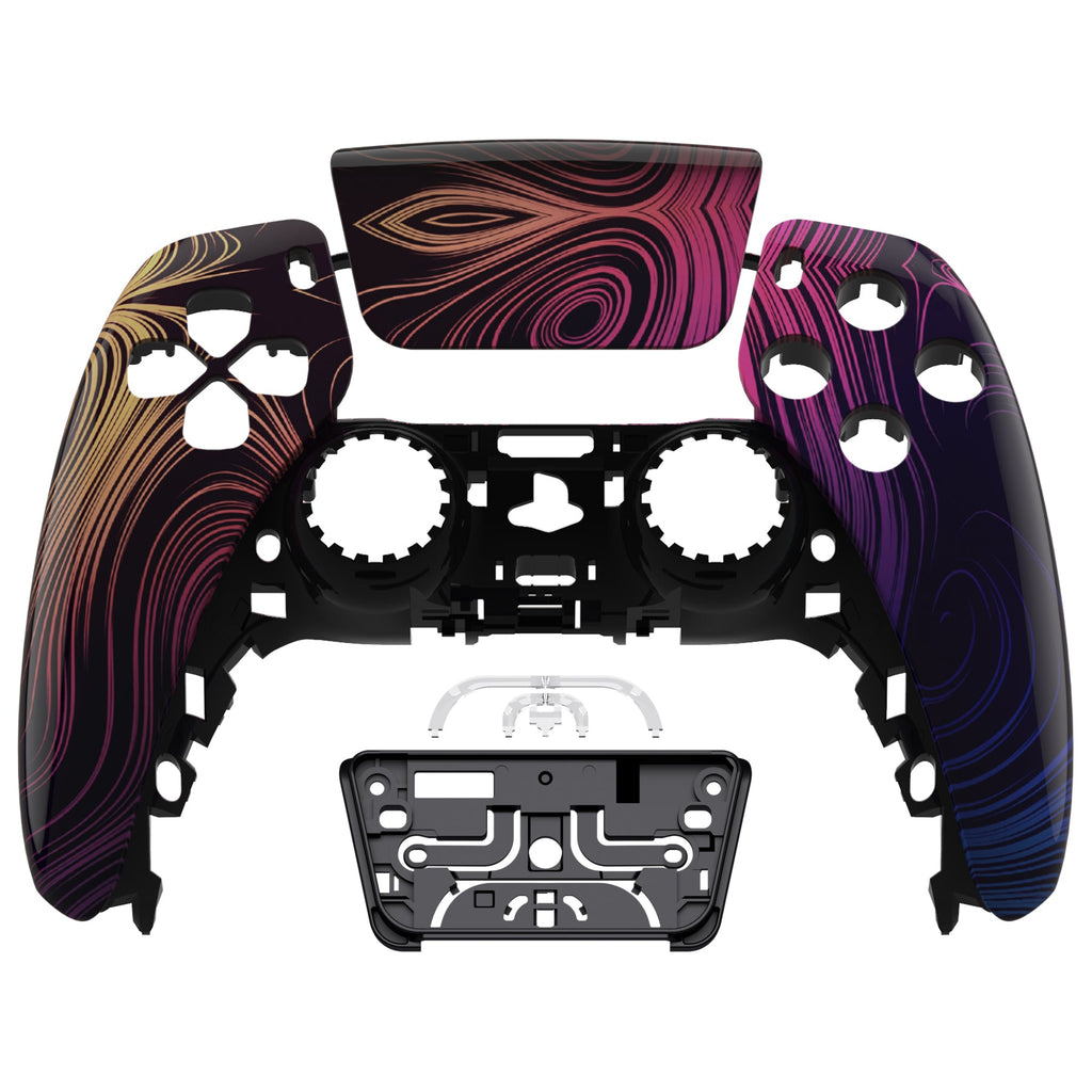 eXtremeRate Replacement Front Housing Shell with Touchpad Compatible with PS5 Controller BDM-010/020/030/040/050 - Illusion Space eXtremeRate