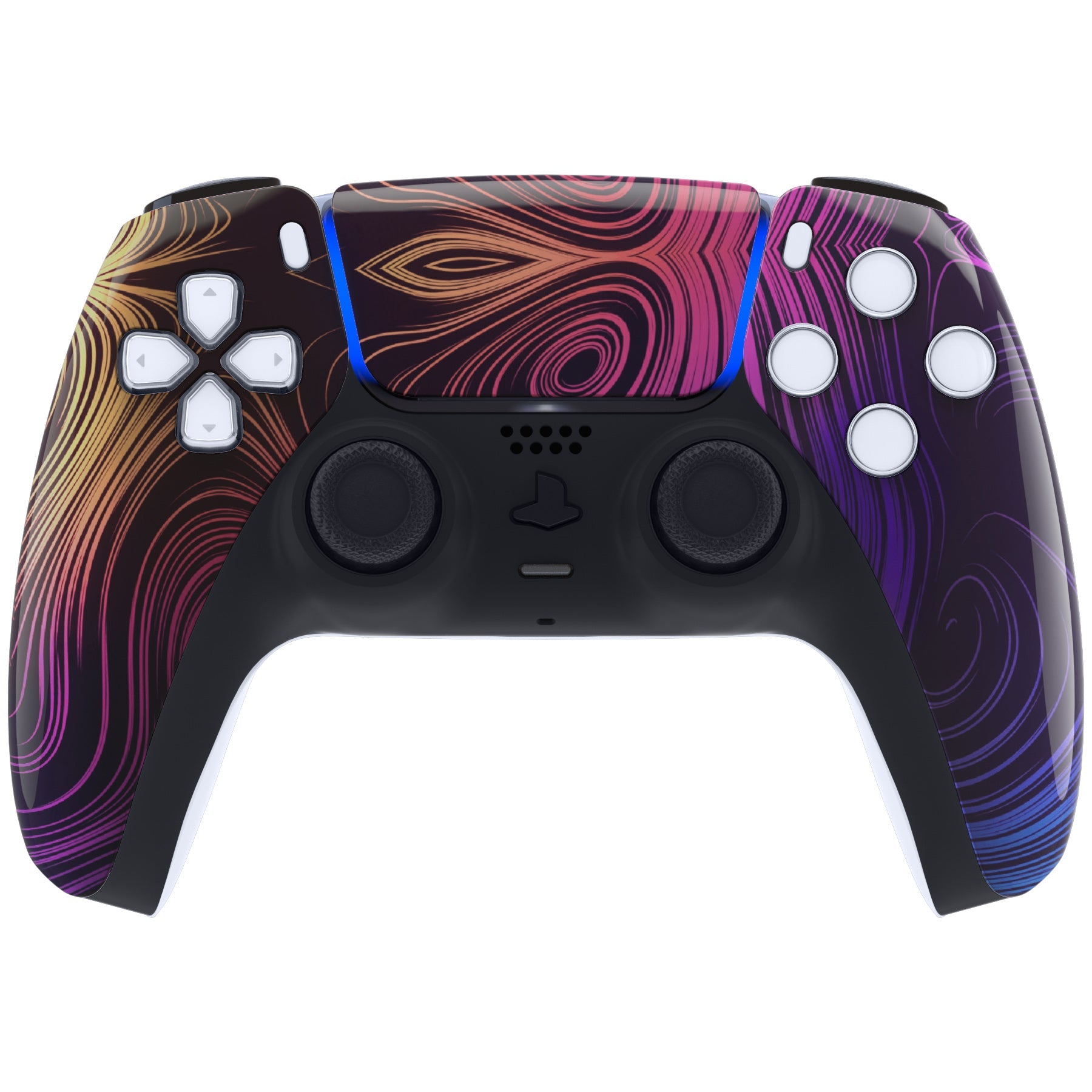 eXtremeRate Replacement Front Housing Shell with Touchpad Compatible with PS5 Controller BDM-010/020/030/040/050 - Illusion Space eXtremeRate