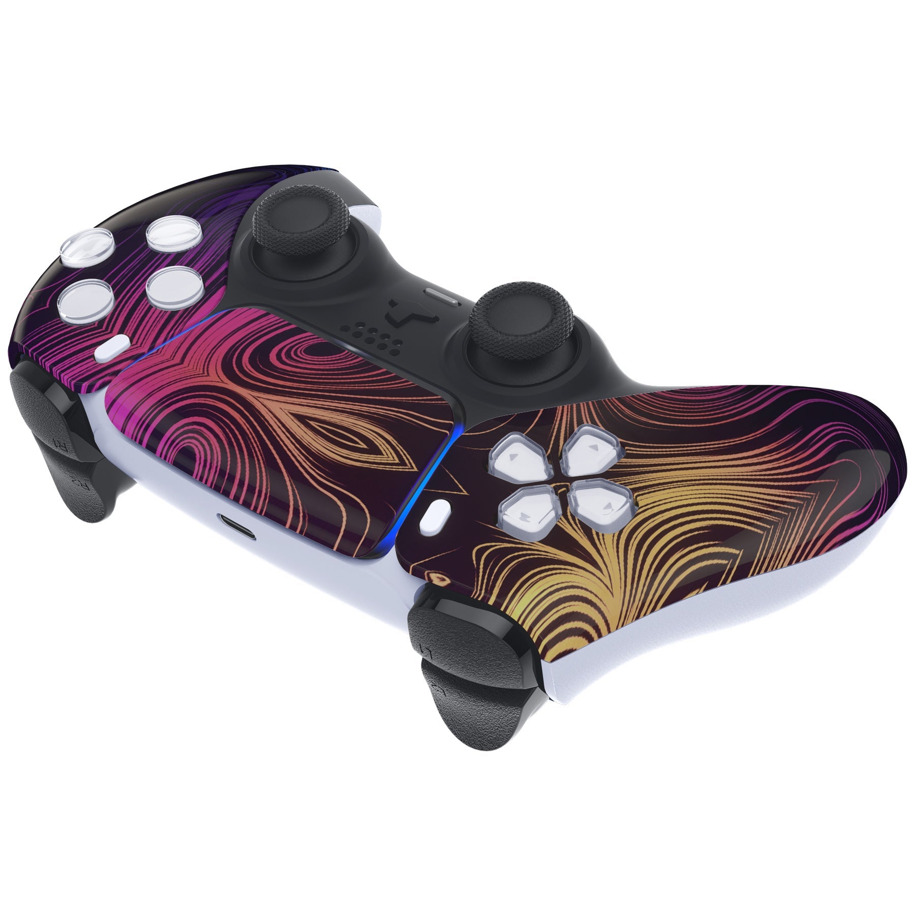 eXtremeRate Replacement Front Housing Shell with Touchpad Compatible with PS5 Controller BDM-010/020/030/040/050 - Illusion Space eXtremeRate