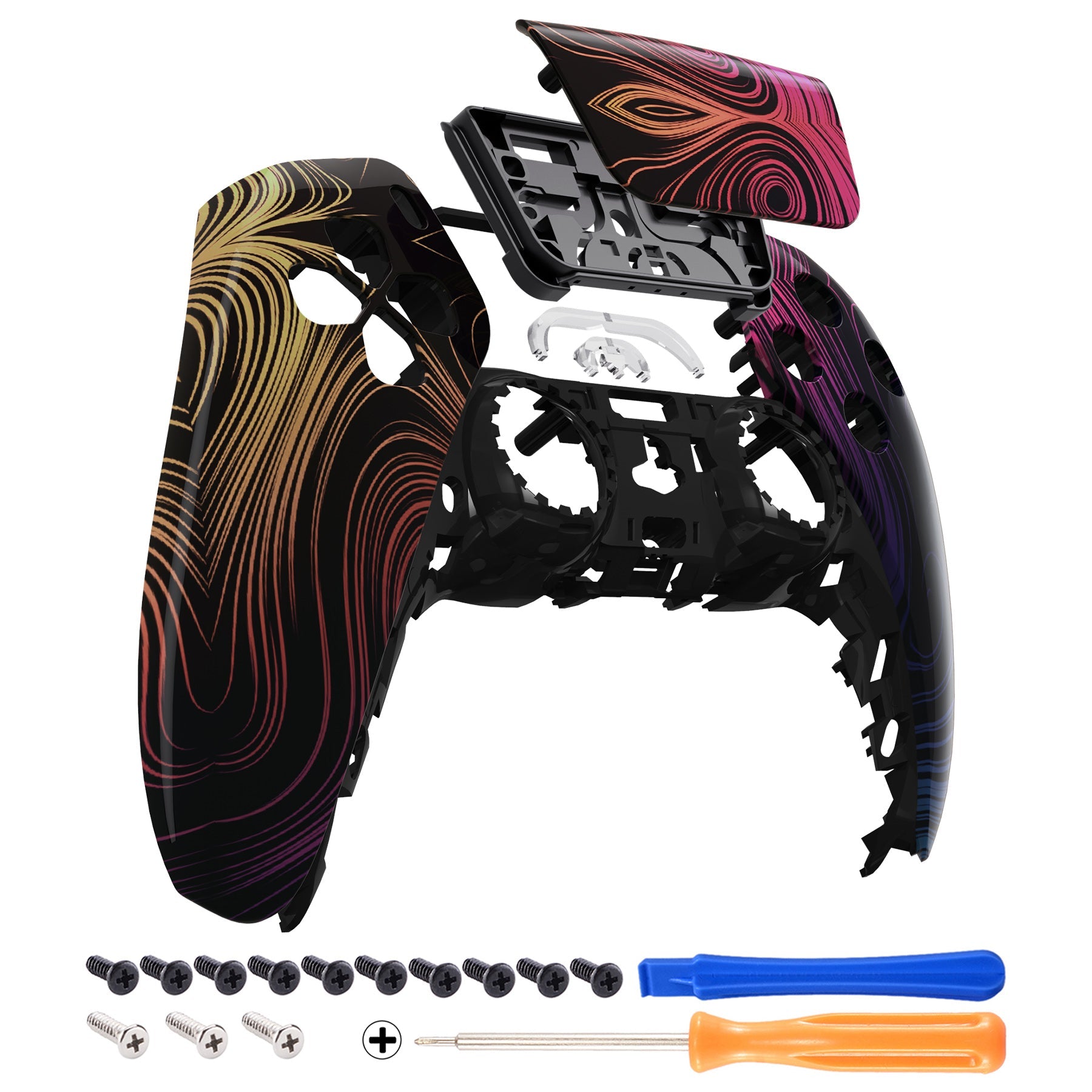 eXtremeRate Replacement Front Housing Shell with Touchpad Compatible with PS5 Controller BDM-010/020/030/040/050 - Illusion Space eXtremeRate