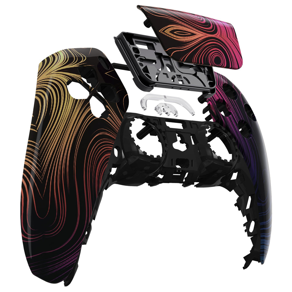 eXtremeRate Replacement Front Housing Shell with Touchpad Compatible with PS5 Controller BDM-010/020/030/040/050 - Illusion Space eXtremeRate