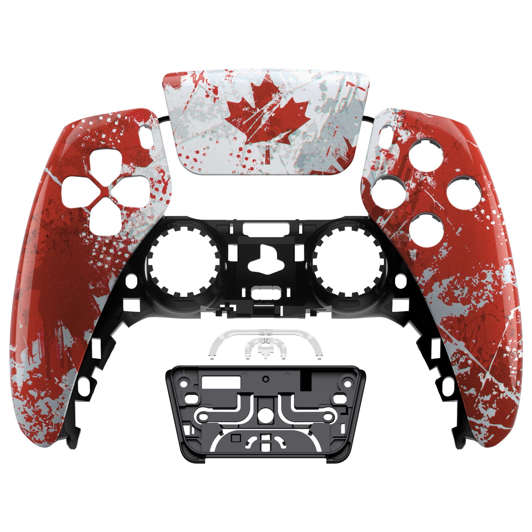 eXtremeRate Replacement Front Housing Shell with Touchpad Compatible with PS5 Controller BDM-010/020/030/040/050 - Impression Canada Flag eXtremeRate