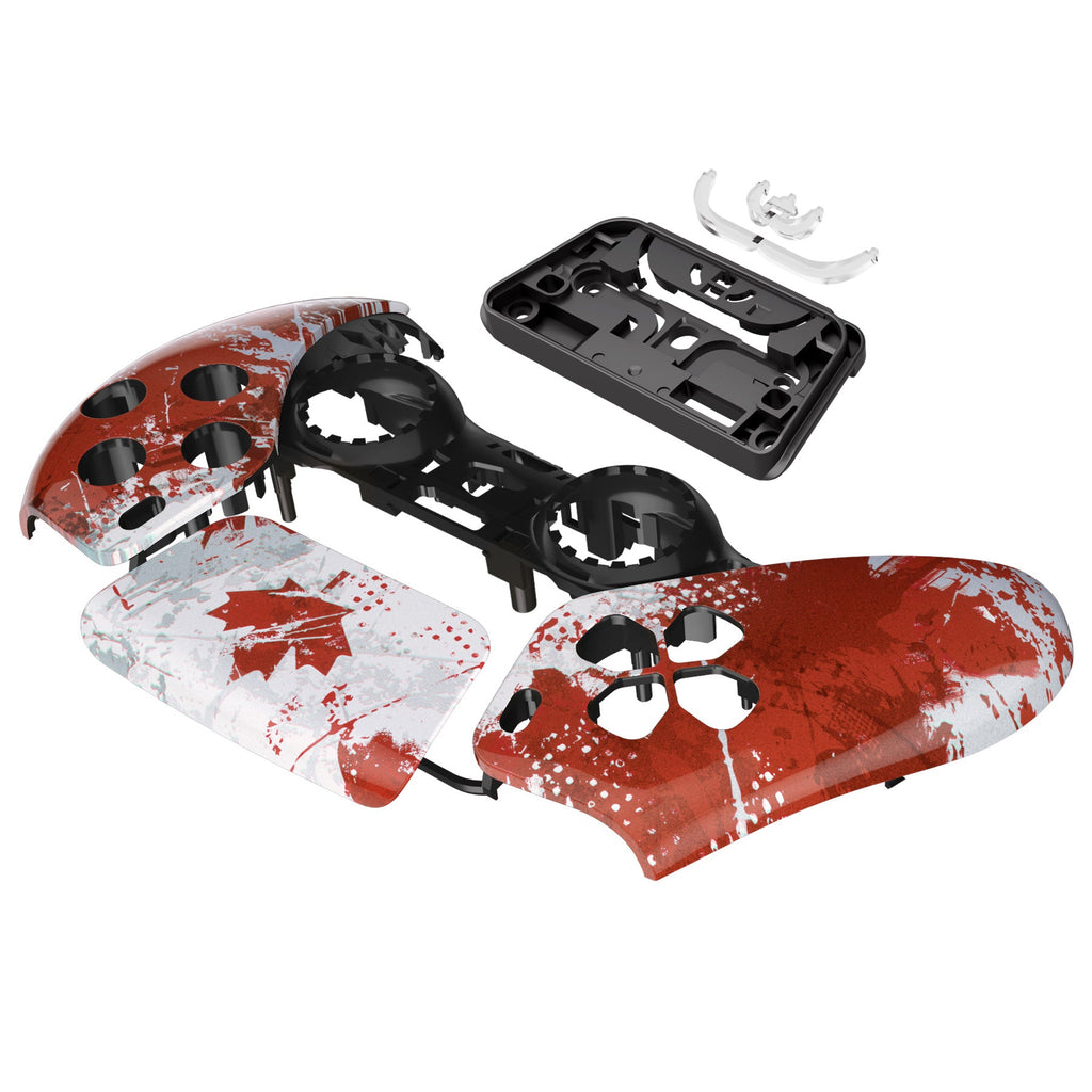 eXtremeRate Replacement Front Housing Shell with Touchpad Compatible with PS5 Controller BDM-010/020/030/040/050 - Impression Canada Flag eXtremeRate