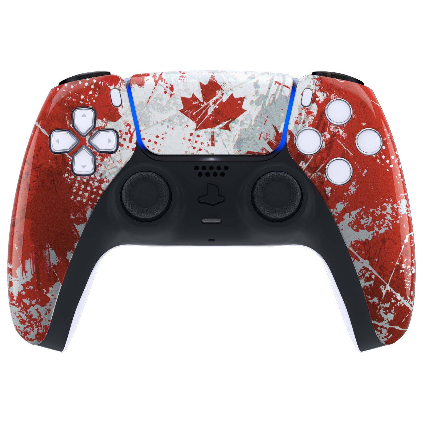 eXtremeRate Replacement Front Housing Shell with Touchpad Compatible with PS5 Controller BDM-010/020/030/040/050 - Impression Canada Flag eXtremeRate