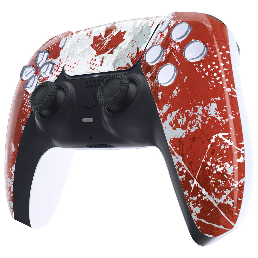 eXtremeRate Replacement Front Housing Shell with Touchpad Compatible with PS5 Controller BDM-010/020/030/040/050 - Impression Canada Flag eXtremeRate