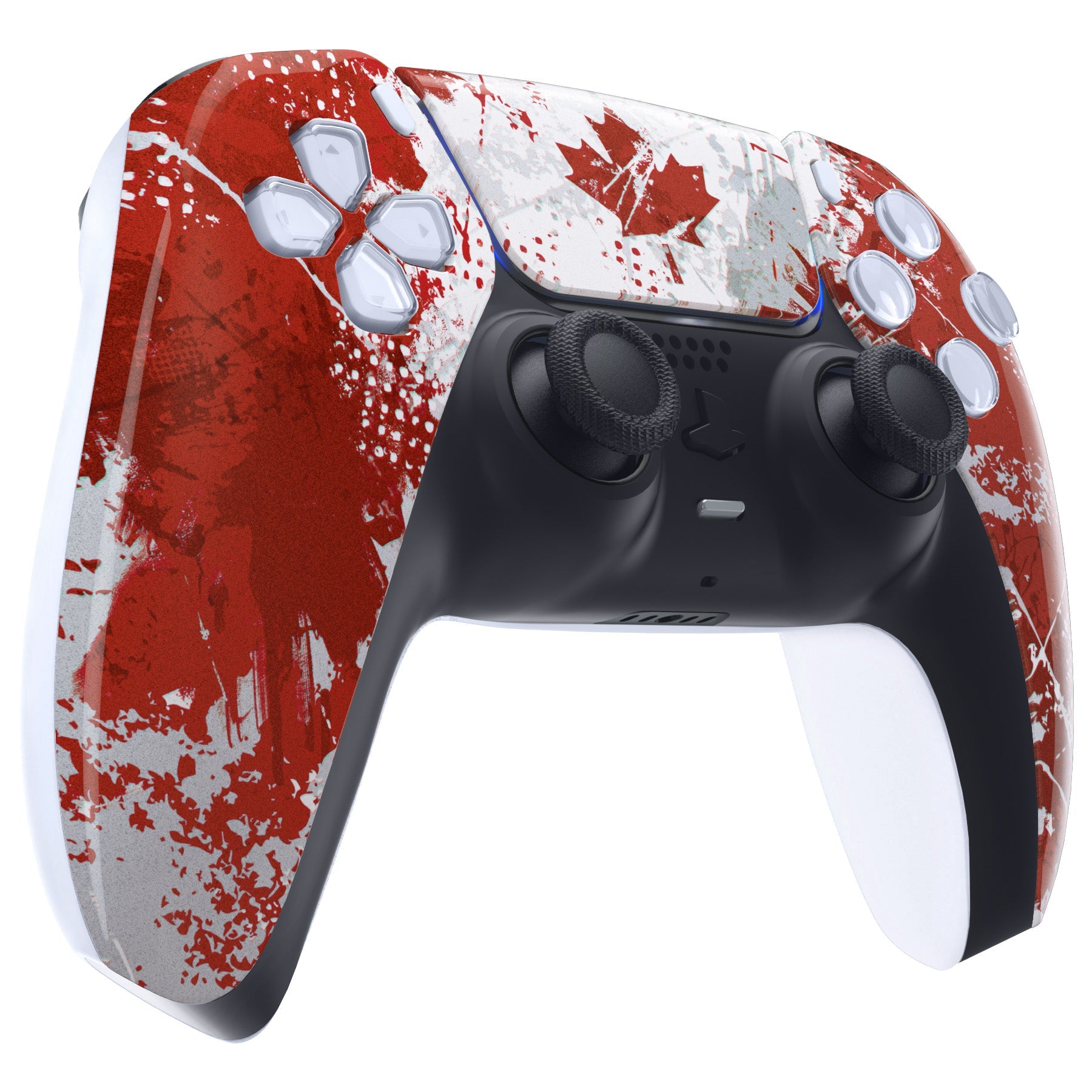 eXtremeRate Replacement Front Housing Shell with Touchpad Compatible with PS5 Controller BDM-010/020/030/040/050 - Impression Canada Flag eXtremeRate