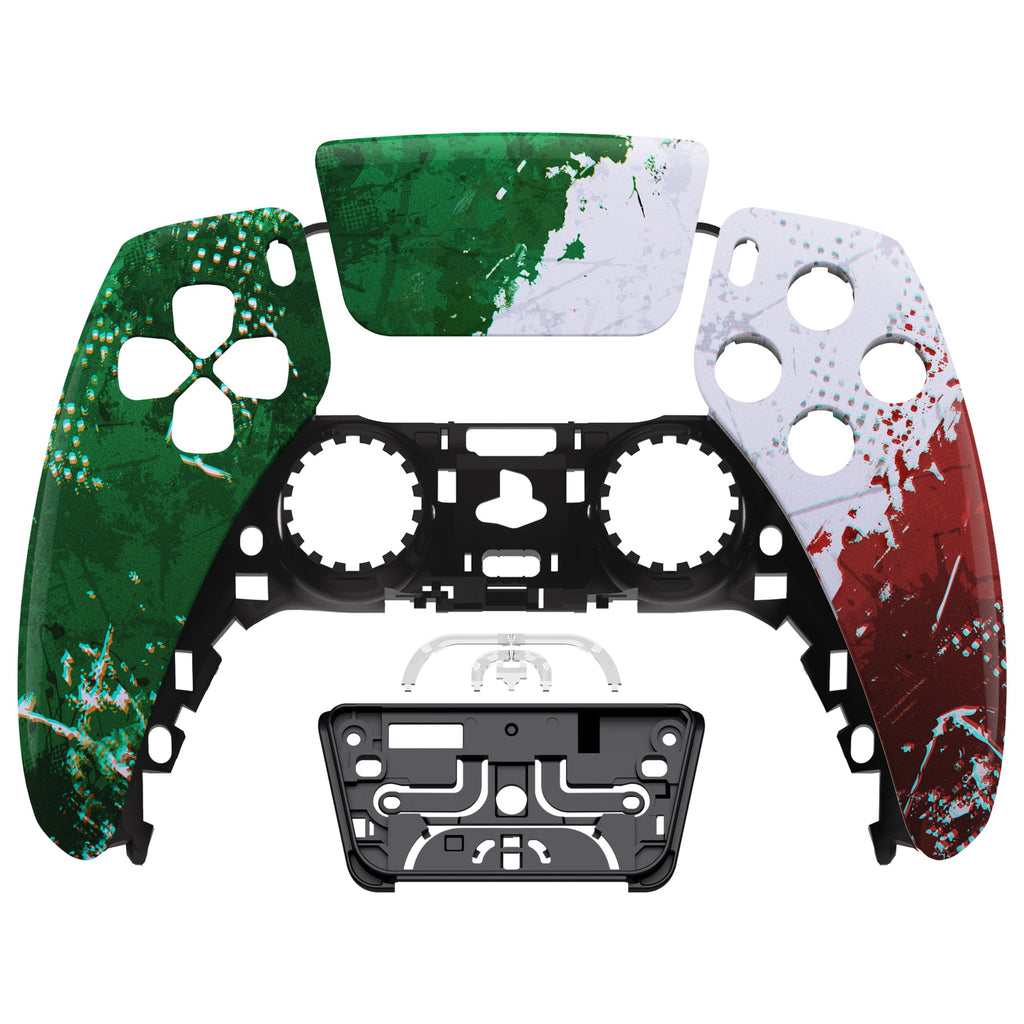 eXtremeRate Replacement Front Housing Shell with Touchpad Compatible with PS5 Controller BDM-010/020/030/040/050 - Impression Italy Flag eXtremeRate