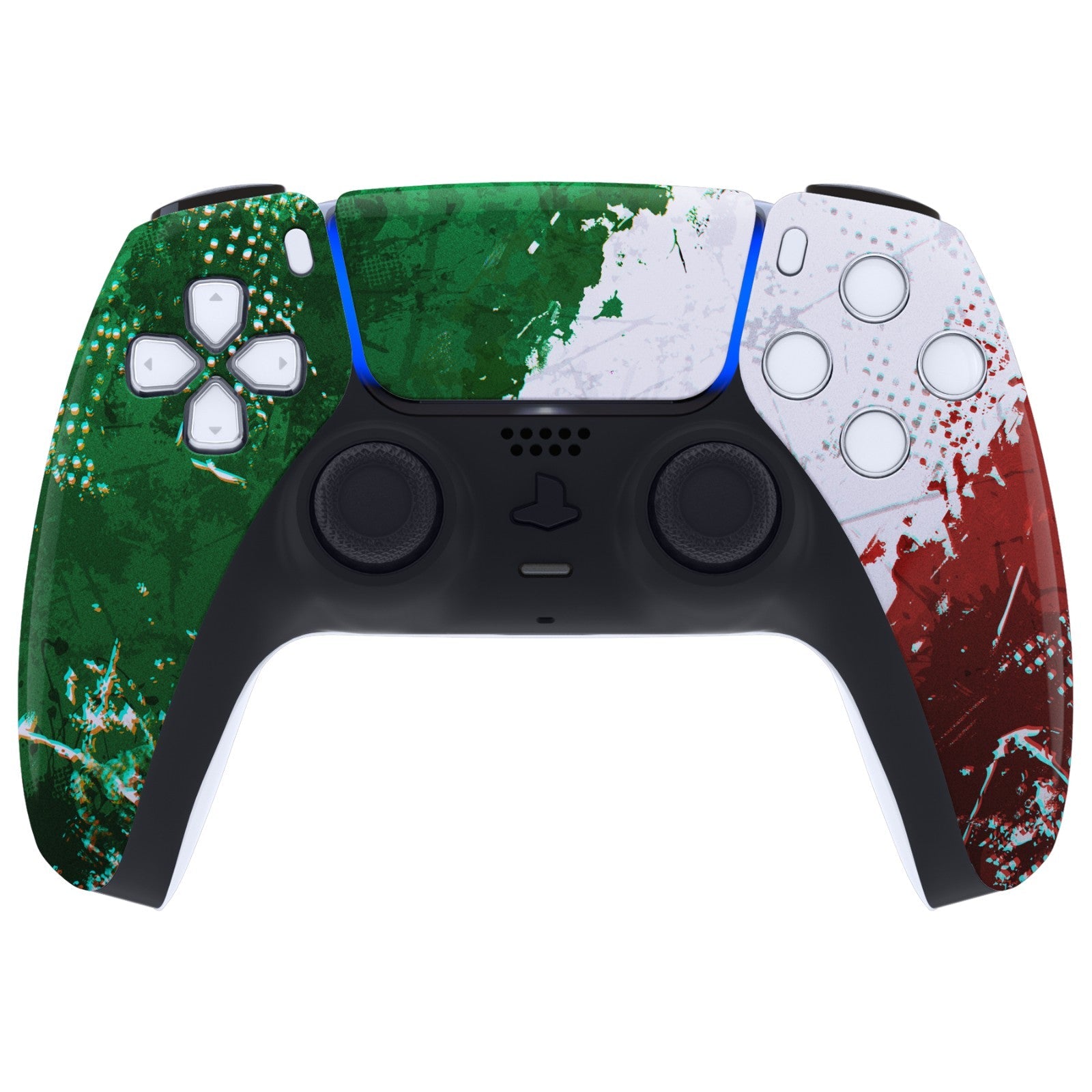 eXtremeRate Replacement Front Housing Shell with Touchpad Compatible with PS5 Controller BDM-010/020/030/040/050 - Impression Italy Flag eXtremeRate