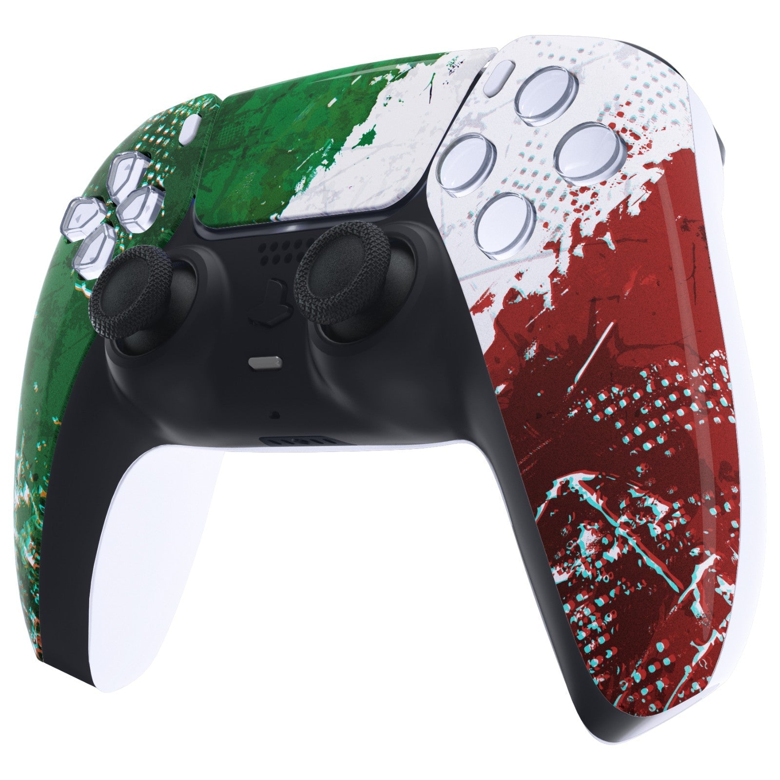 eXtremeRate Replacement Front Housing Shell with Touchpad Compatible with PS5 Controller BDM-010/020/030/040/050 - Impression Italy Flag eXtremeRate
