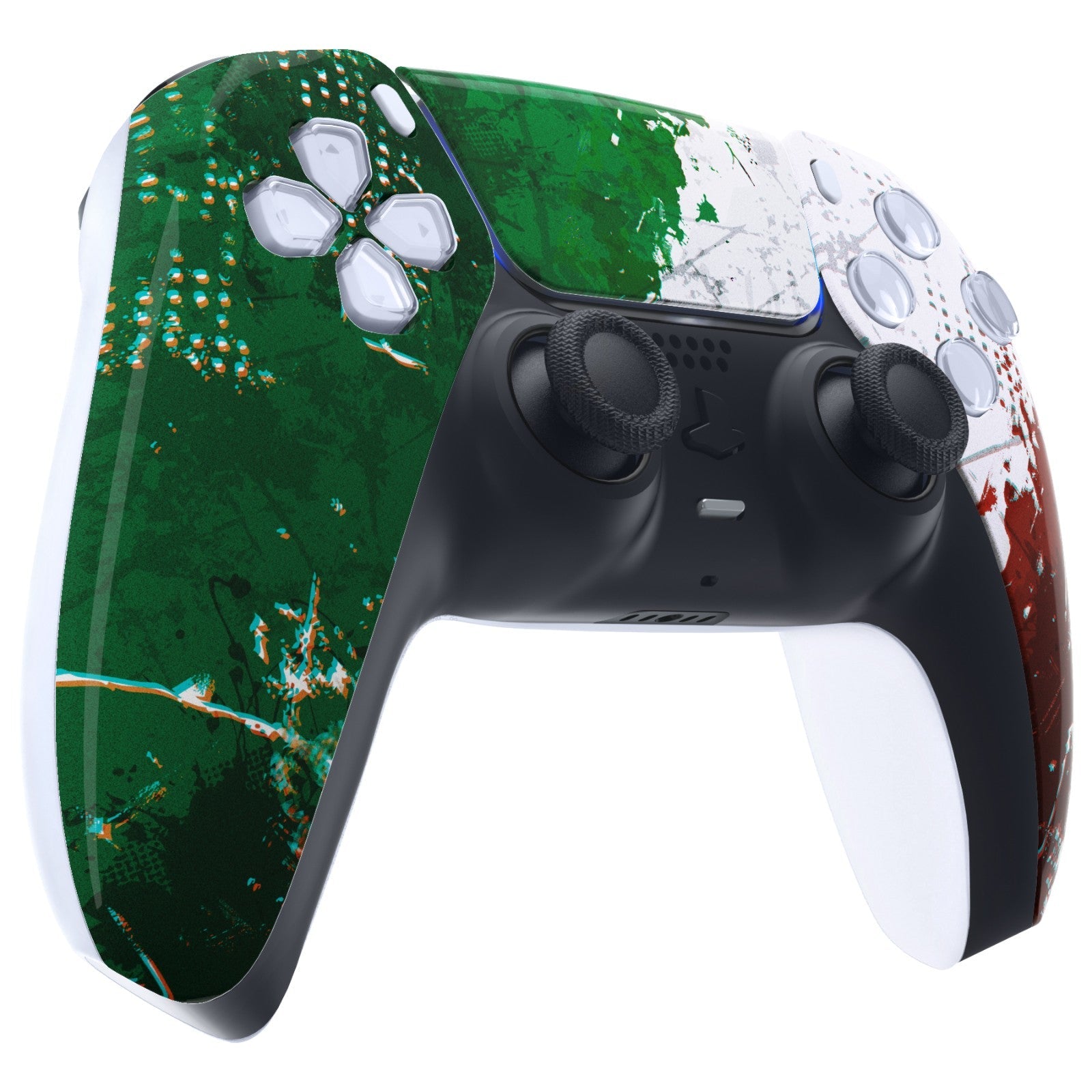 eXtremeRate Replacement Front Housing Shell with Touchpad Compatible with PS5 Controller BDM-010/020/030/040/050 - Impression Italy Flag eXtremeRate