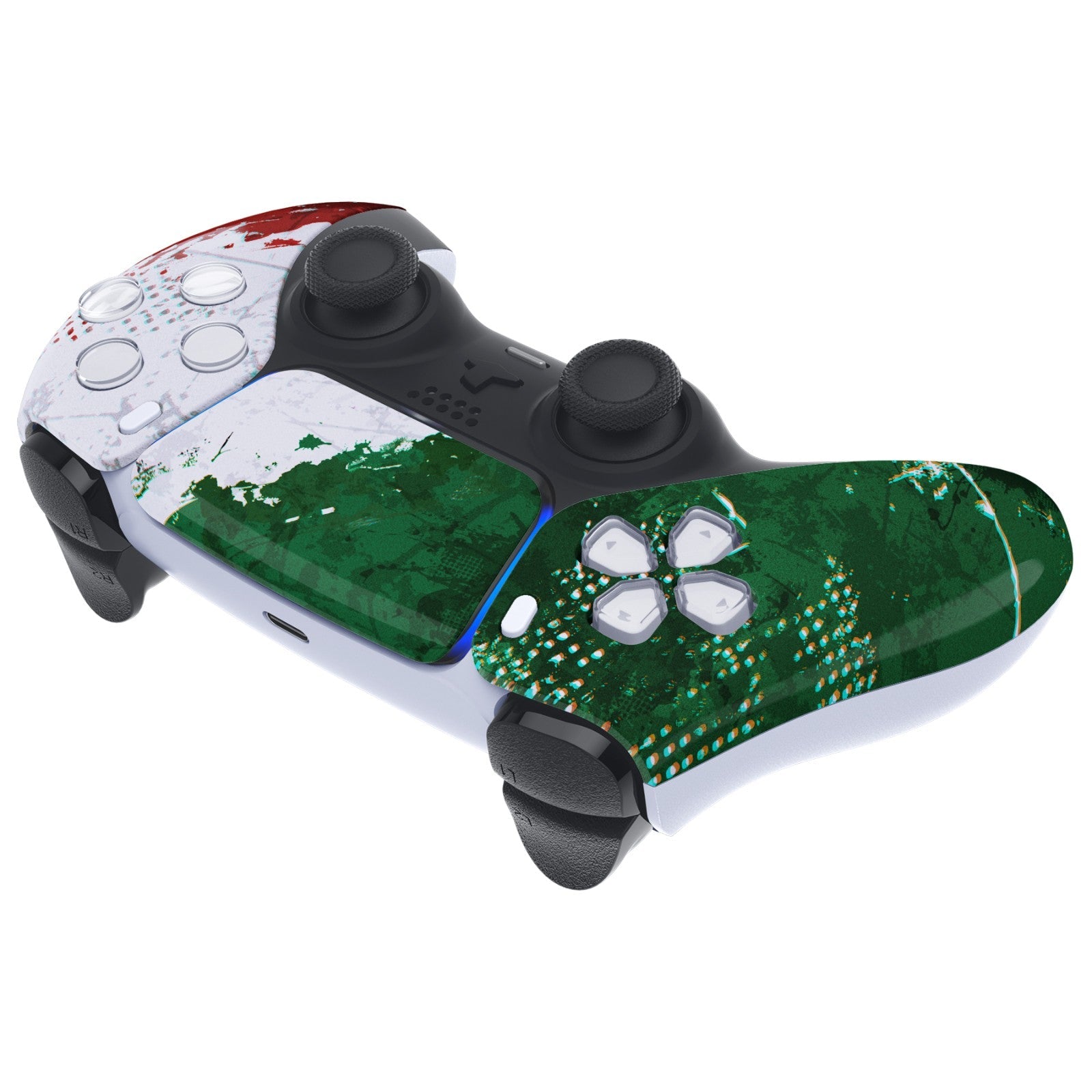 eXtremeRate Replacement Front Housing Shell with Touchpad Compatible with PS5 Controller BDM-010/020/030/040/050 - Impression Italy Flag eXtremeRate