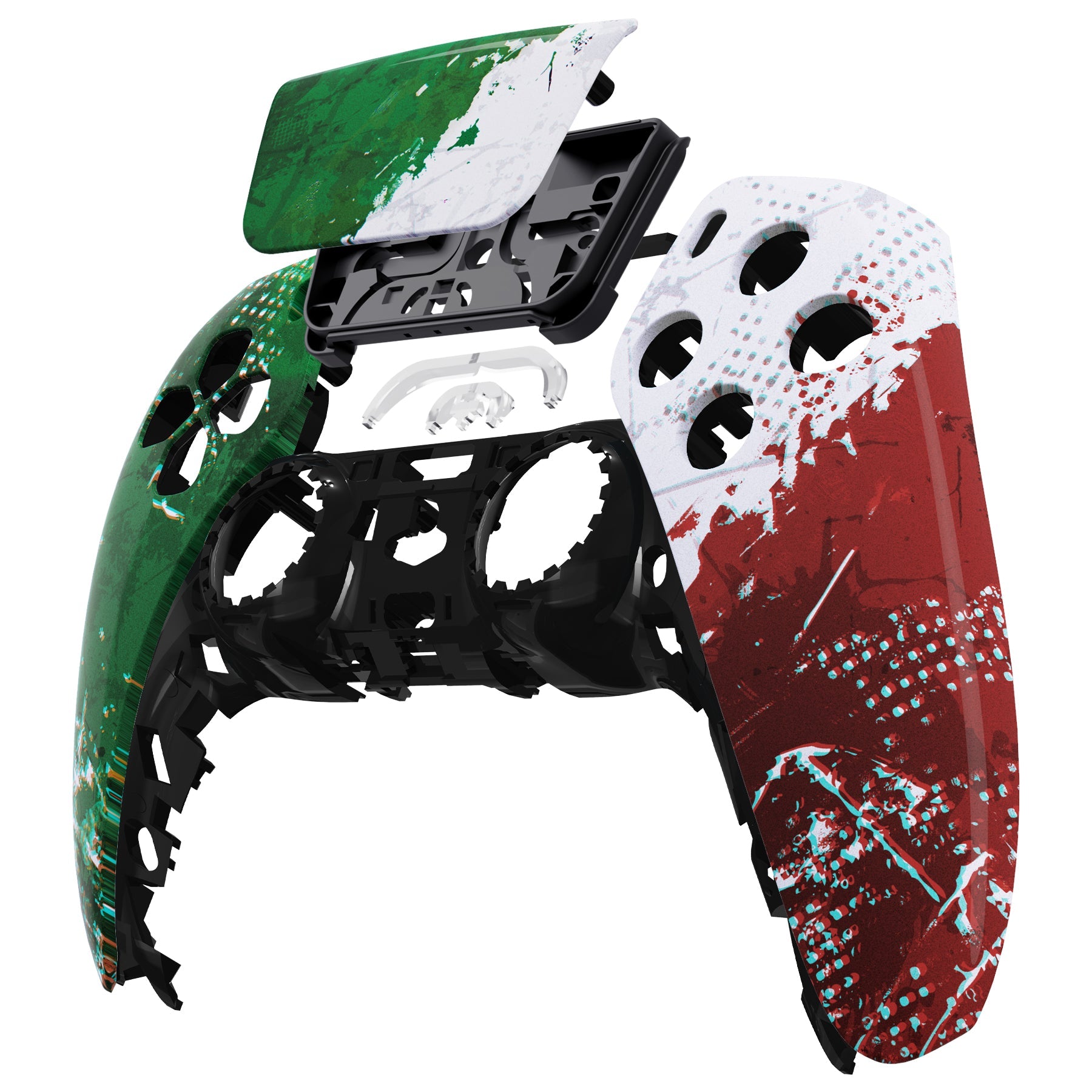 eXtremeRate Replacement Front Housing Shell with Touchpad Compatible with PS5 Controller BDM-010/020/030/040/050 - Impression Italy Flag eXtremeRate