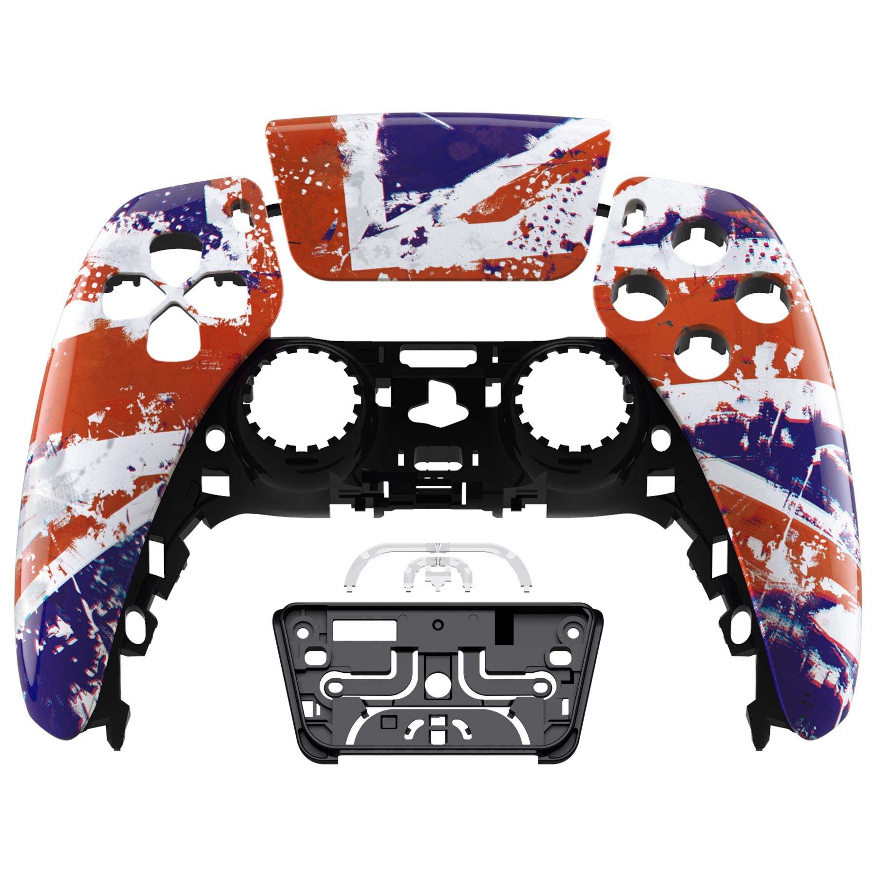 eXtremeRate Replacement Front Housing Shell with Touchpad Compatible with PS5 Controller BDM-010/020/030/040/050 - Impression UK Flag eXtremeRate