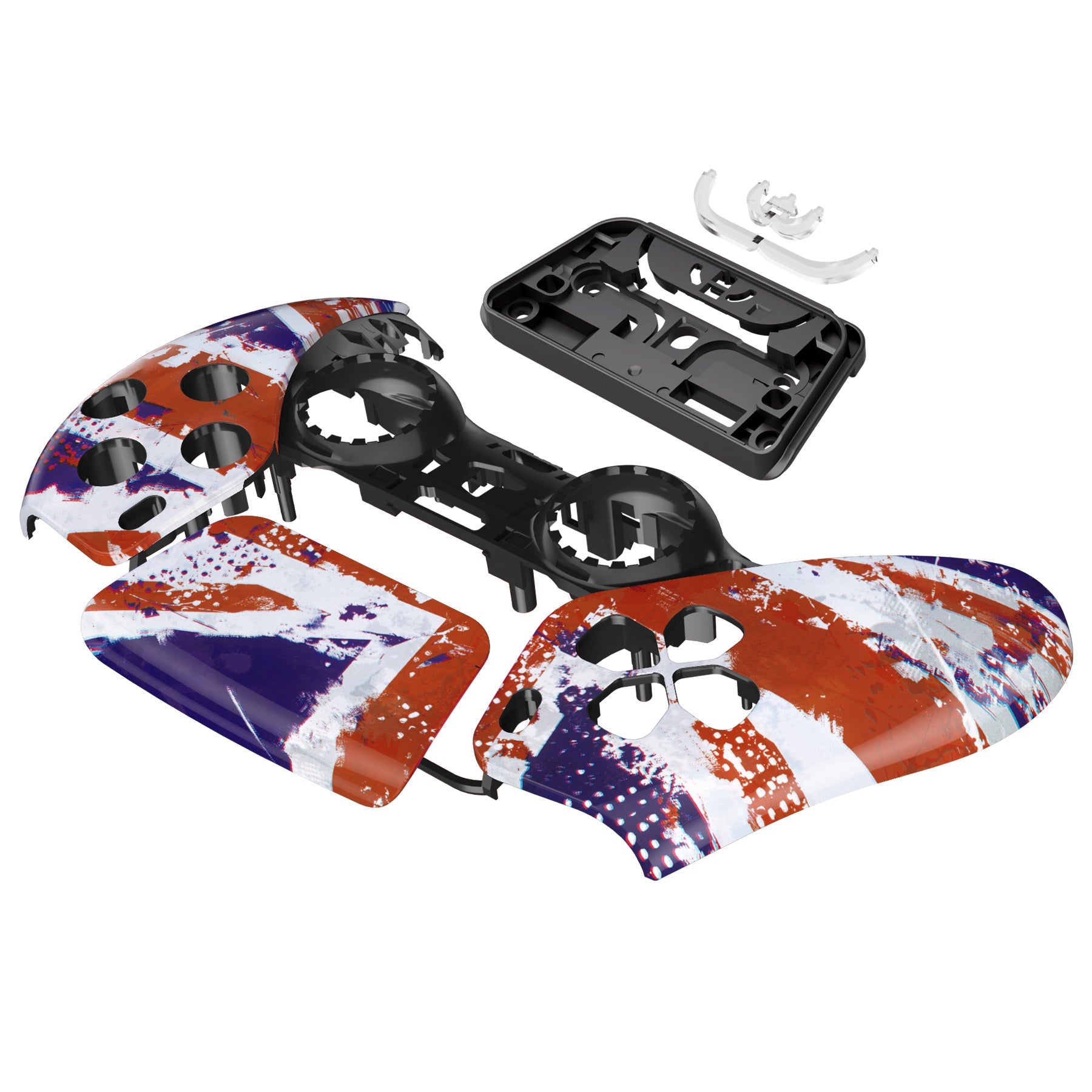 eXtremeRate Replacement Front Housing Shell with Touchpad Compatible with PS5 Controller BDM-010/020/030/040/050 - Impression UK Flag eXtremeRate