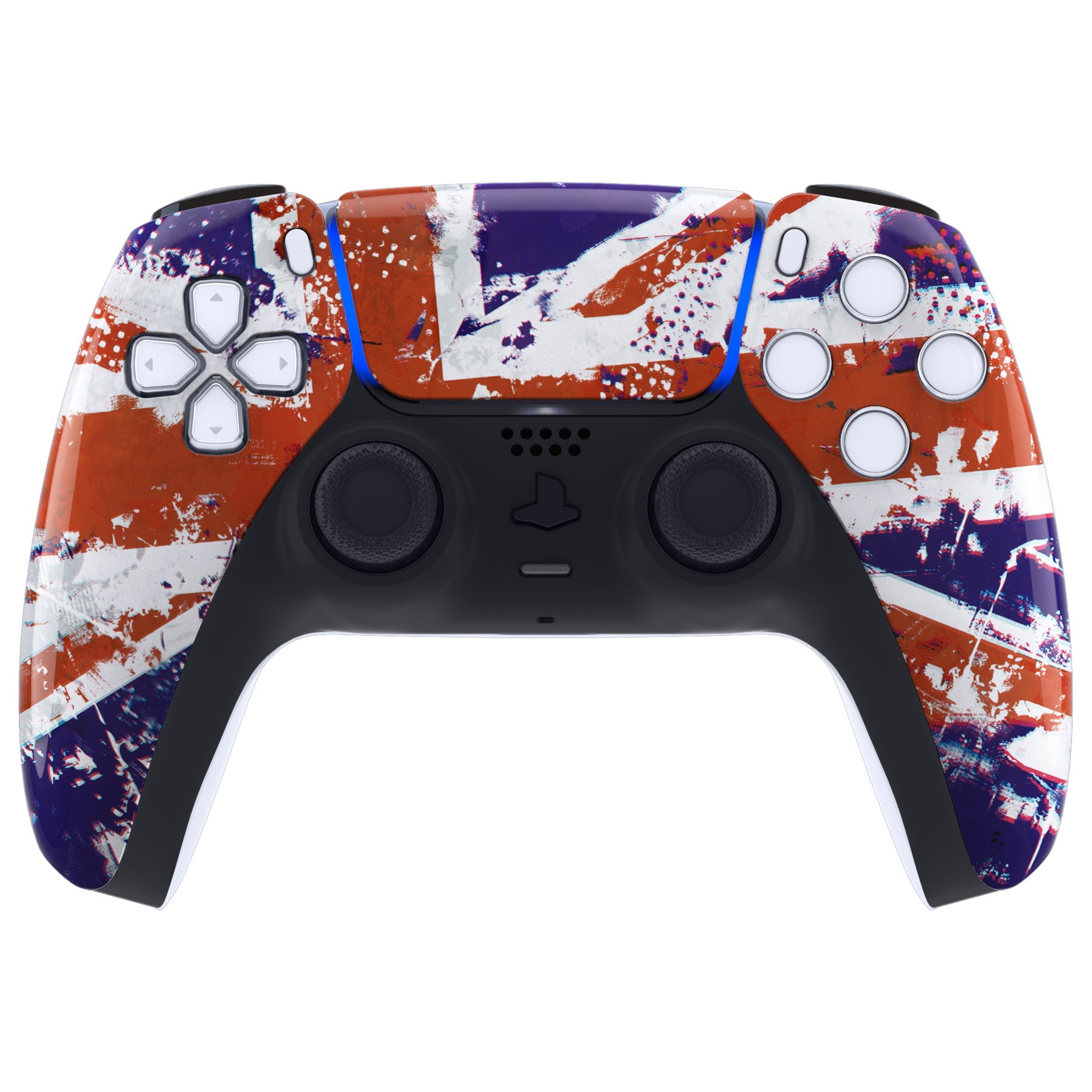 eXtremeRate Replacement Front Housing Shell with Touchpad Compatible with PS5 Controller BDM-010/020/030/040/050 - Impression UK Flag eXtremeRate