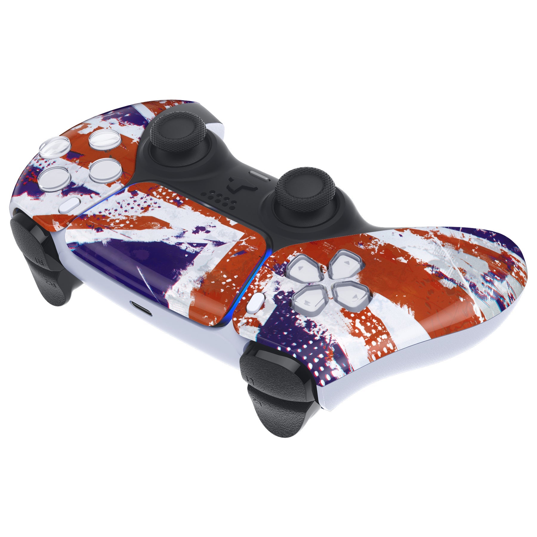 eXtremeRate Replacement Front Housing Shell with Touchpad Compatible with PS5 Controller BDM-010/020/030/040/050 - Impression UK Flag eXtremeRate