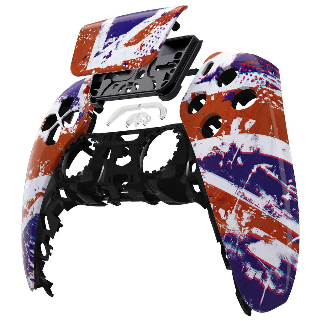 eXtremeRate Replacement Front Housing Shell with Touchpad Compatible with PS5 Controller BDM-010/020/030/040/050 - Impression UK Flag eXtremeRate