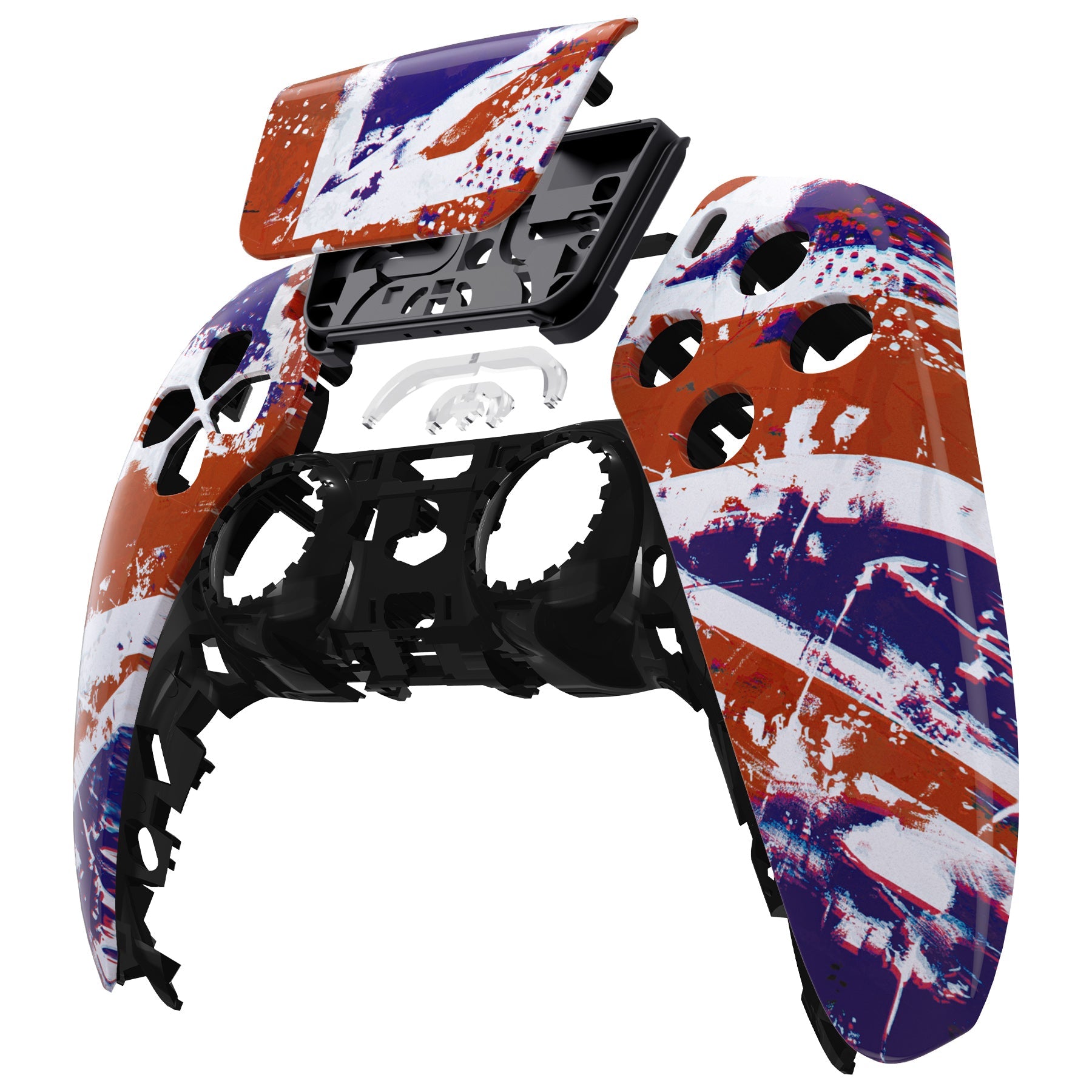 eXtremeRate Replacement Front Housing Shell with Touchpad Compatible with PS5 Controller BDM-010/020/030/040/050 - Impression UK Flag eXtremeRate