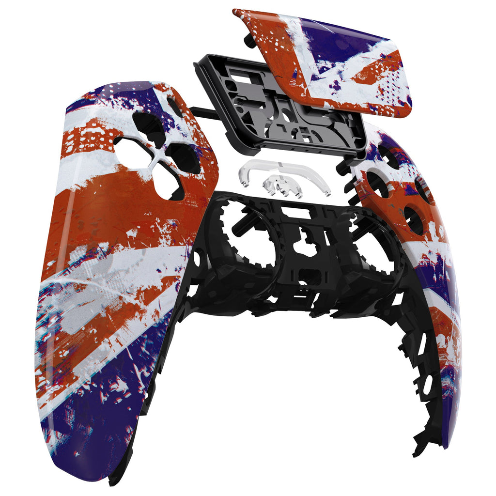 eXtremeRate Replacement Front Housing Shell with Touchpad Compatible with PS5 Controller BDM-010/020/030/040/050 - Impression UK Flag eXtremeRate