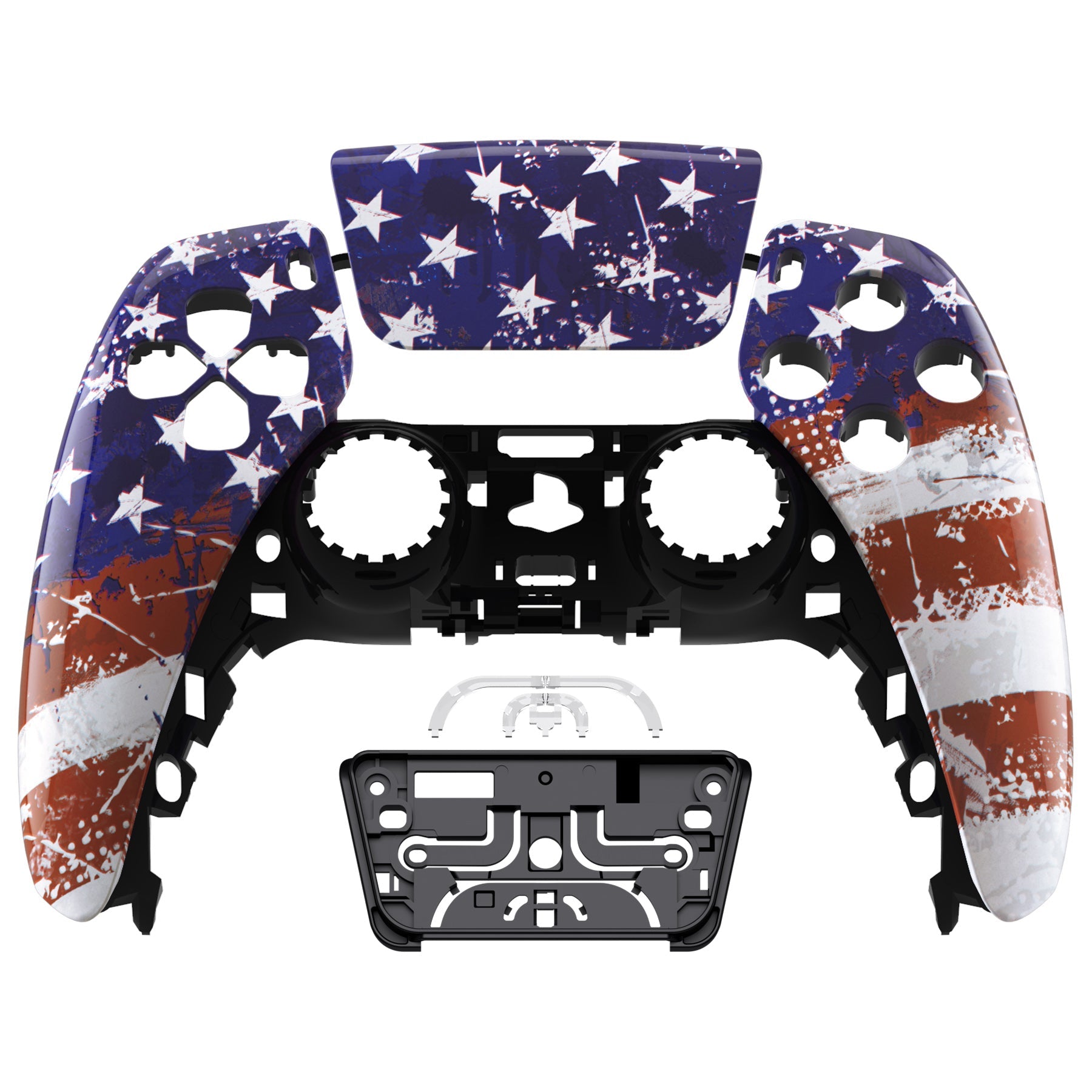 eXtremeRate Replacement Front Housing Shell with Touchpad Compatible with PS5 Controller BDM-010/020/030/040/050 - Impression US Flag eXtremeRate