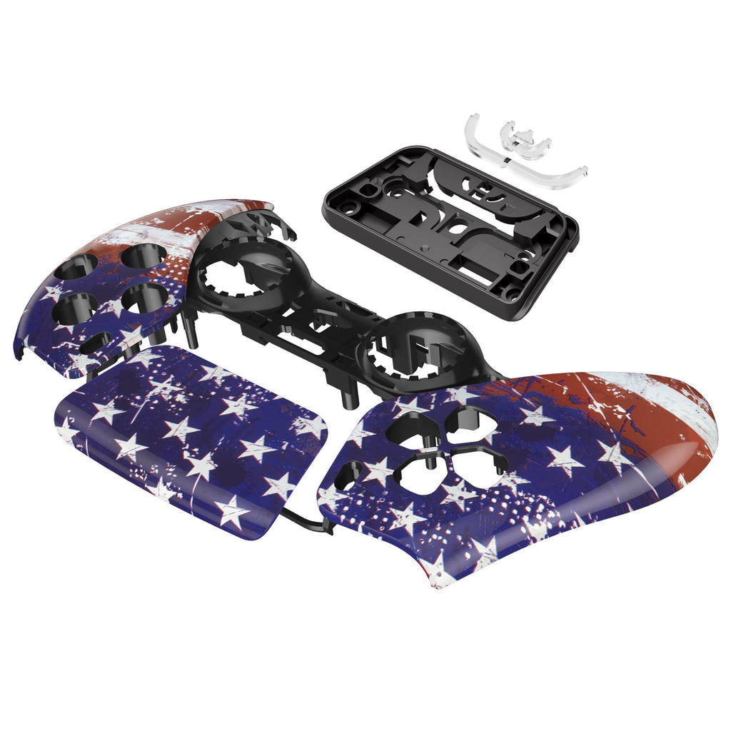 eXtremeRate Replacement Front Housing Shell with Touchpad Compatible with PS5 Controller BDM-010/020/030/040/050 - Impression US Flag eXtremeRate