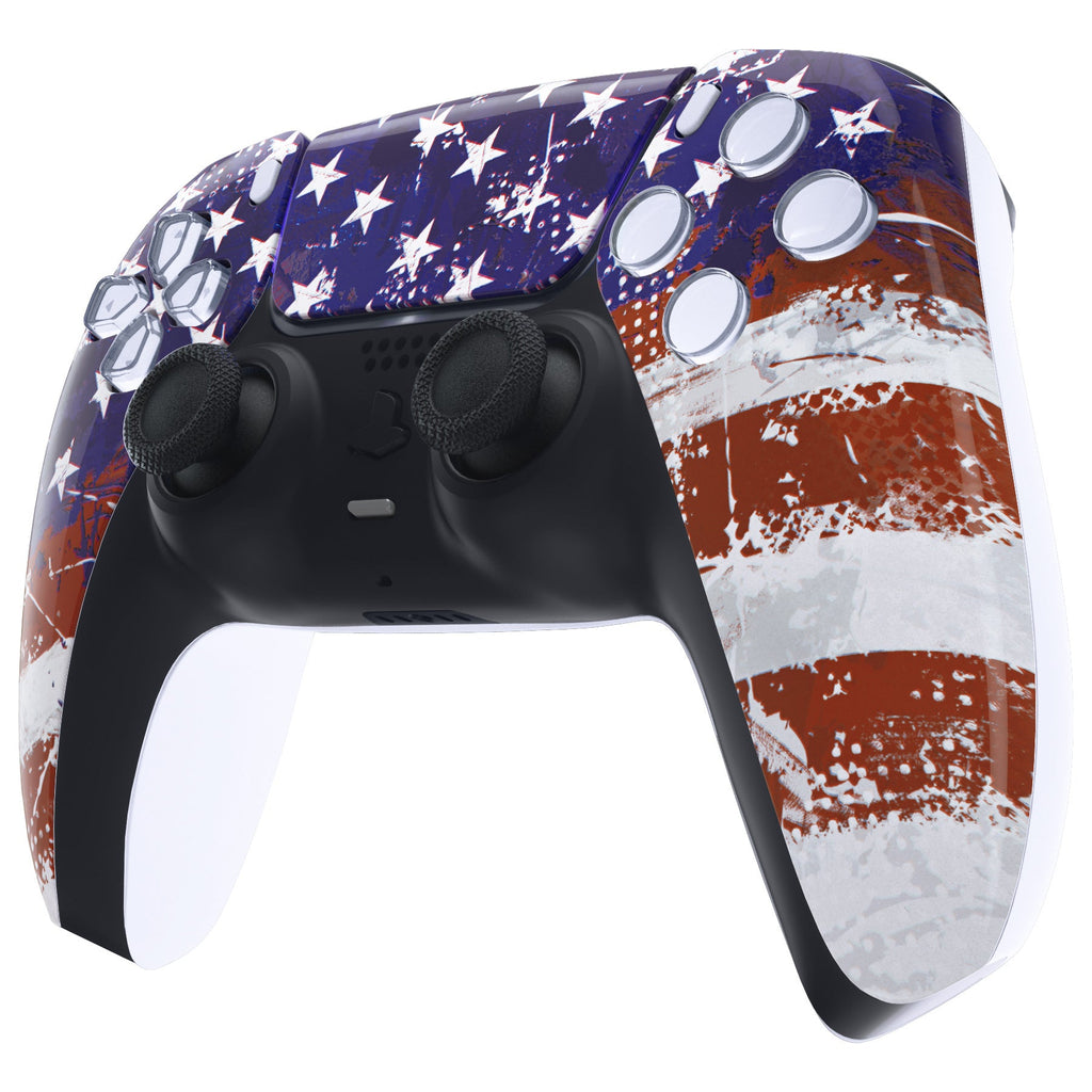 eXtremeRate Replacement Front Housing Shell with Touchpad Compatible with PS5 Controller BDM-010/020/030/040/050 - Impression US Flag eXtremeRate