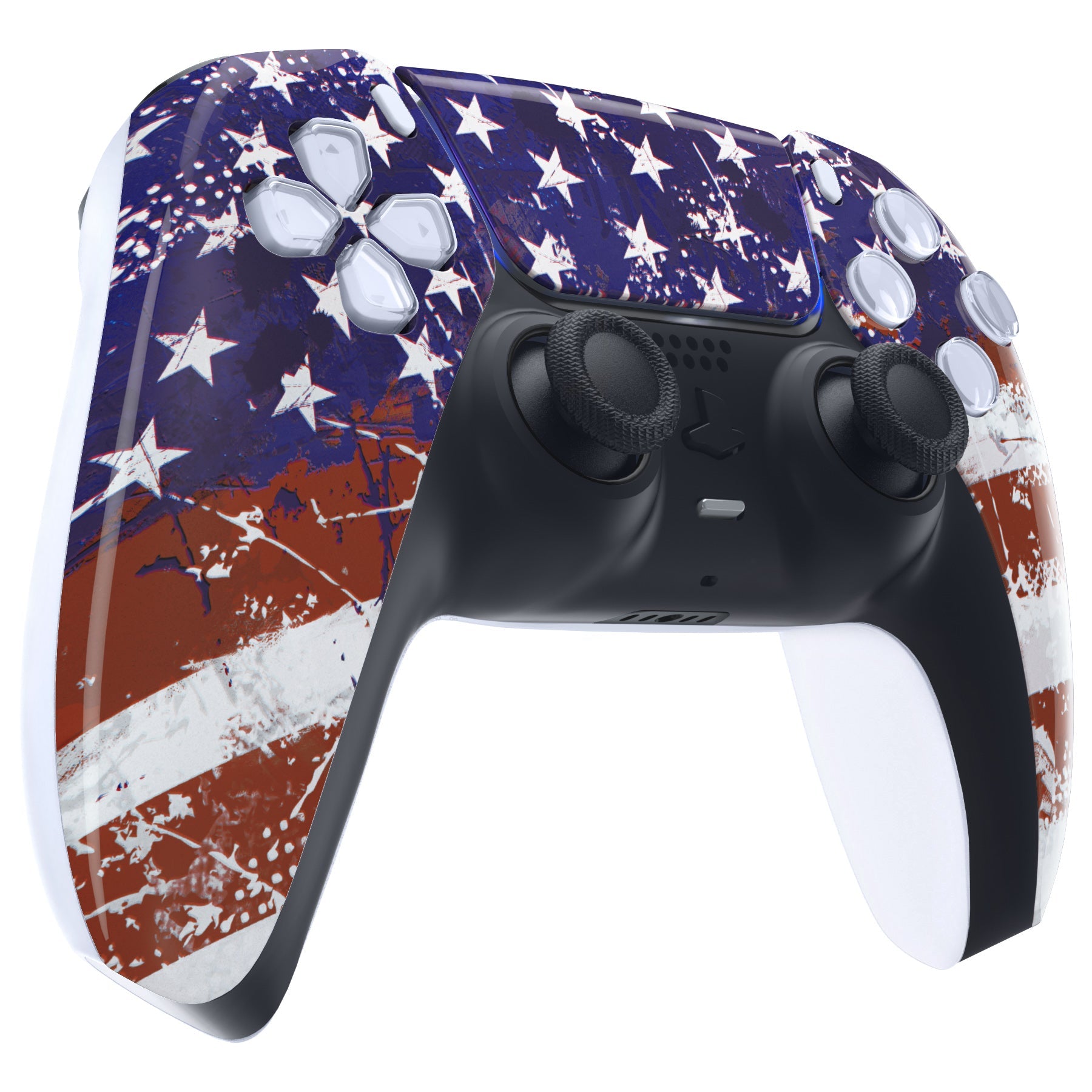 eXtremeRate Replacement Front Housing Shell with Touchpad Compatible with PS5 Controller BDM-010/020/030/040/050 - Impression US Flag eXtremeRate