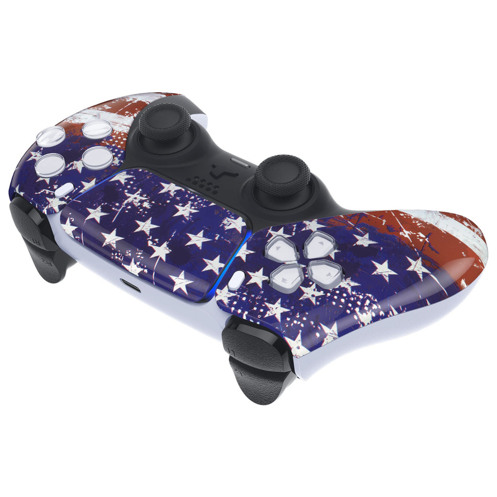 eXtremeRate Replacement Front Housing Shell with Touchpad Compatible with PS5 Controller BDM-010/020/030/040/050 - Impression US Flag eXtremeRate