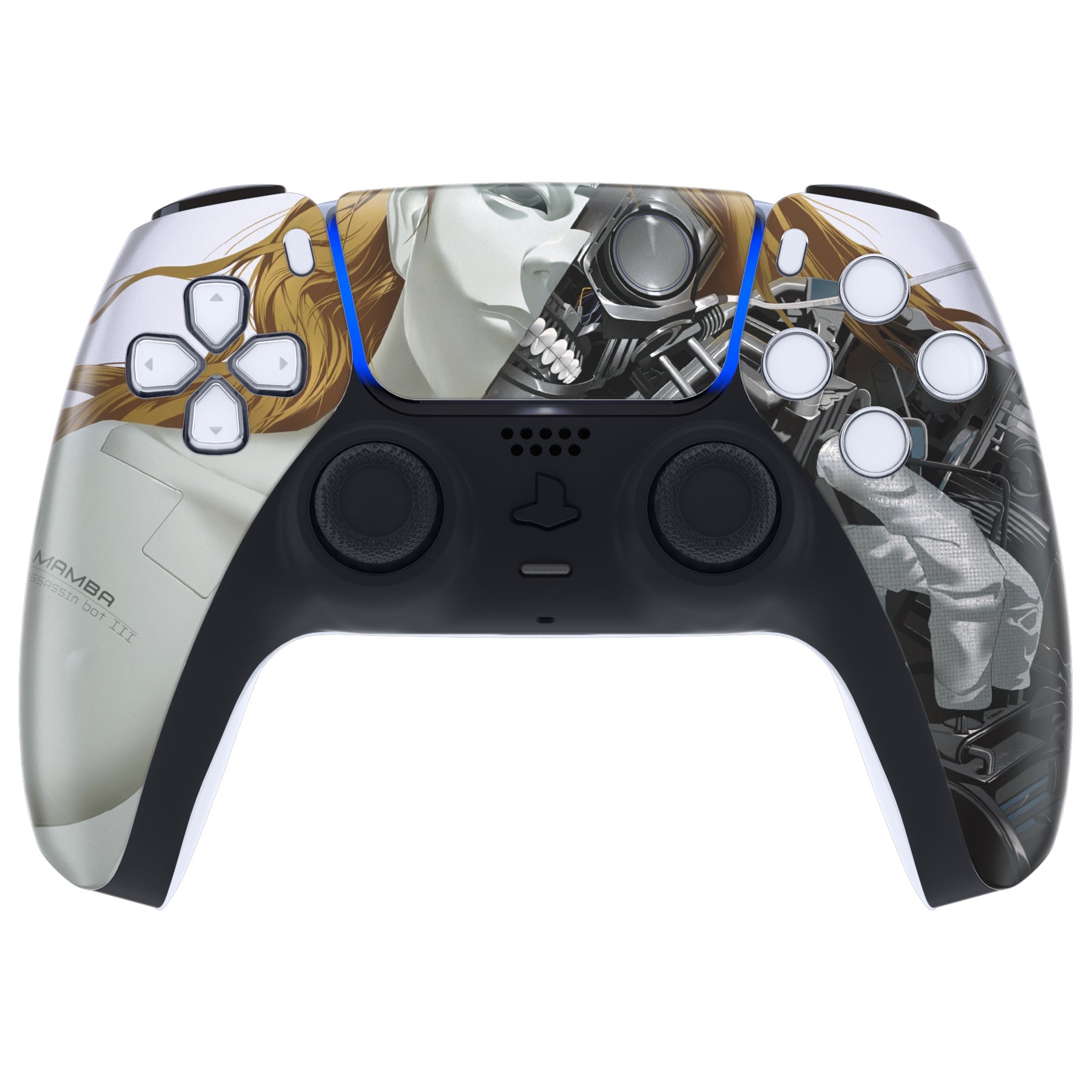 eXtremeRate Replacement Front Housing Shell with Touchpad Compatible with PS5 Controller BDM-010/020/030/040/050 - Mamba Assassin Bot III eXtremeRate