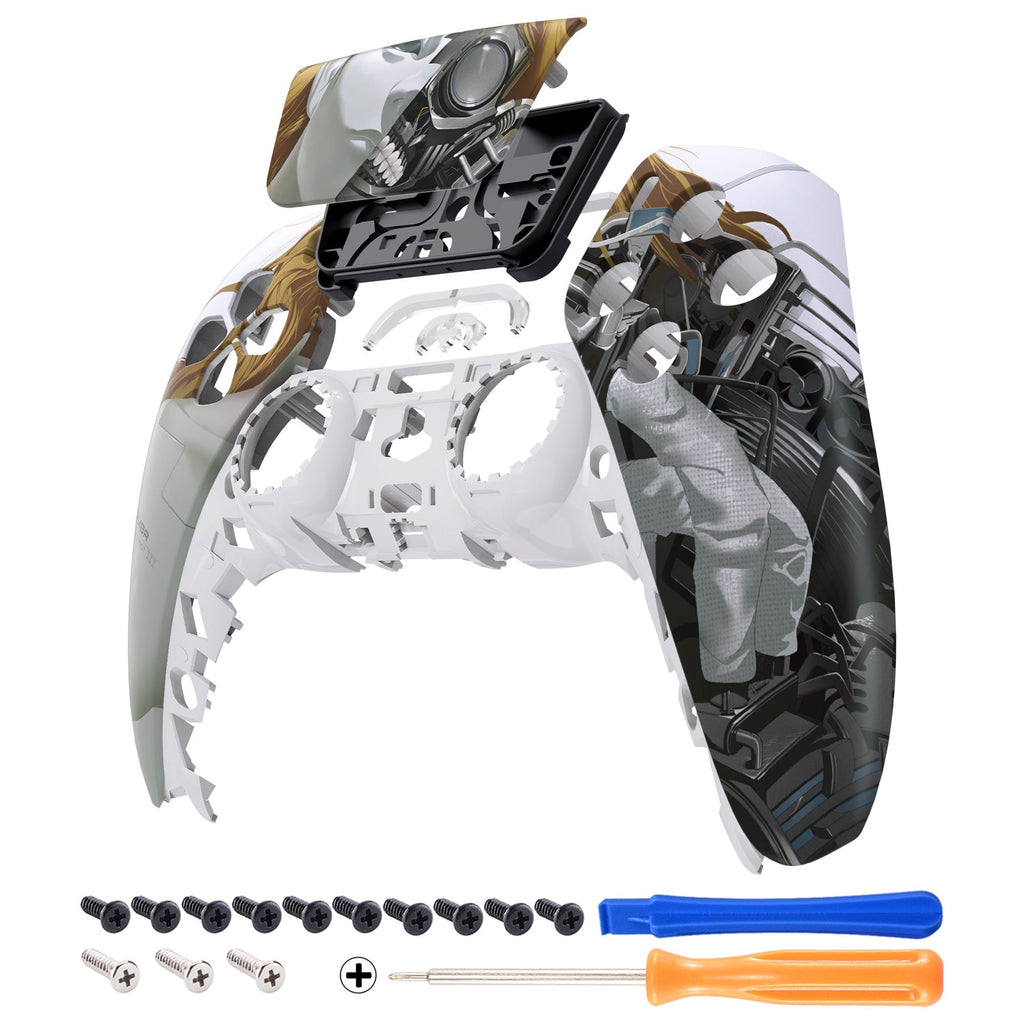 eXtremeRate Replacement Front Housing Shell with Touchpad Compatible with PS5 Controller BDM-010/020/030/040/050 - Mamba Assassin Bot III eXtremeRate