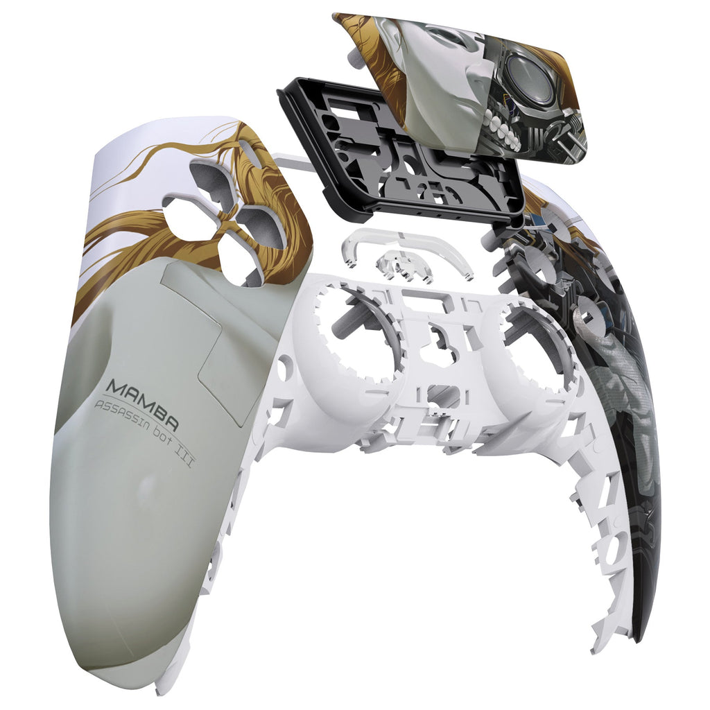 eXtremeRate Replacement Front Housing Shell with Touchpad Compatible with PS5 Controller BDM-010/020/030/040/050 - Mamba Assassin Bot III eXtremeRate