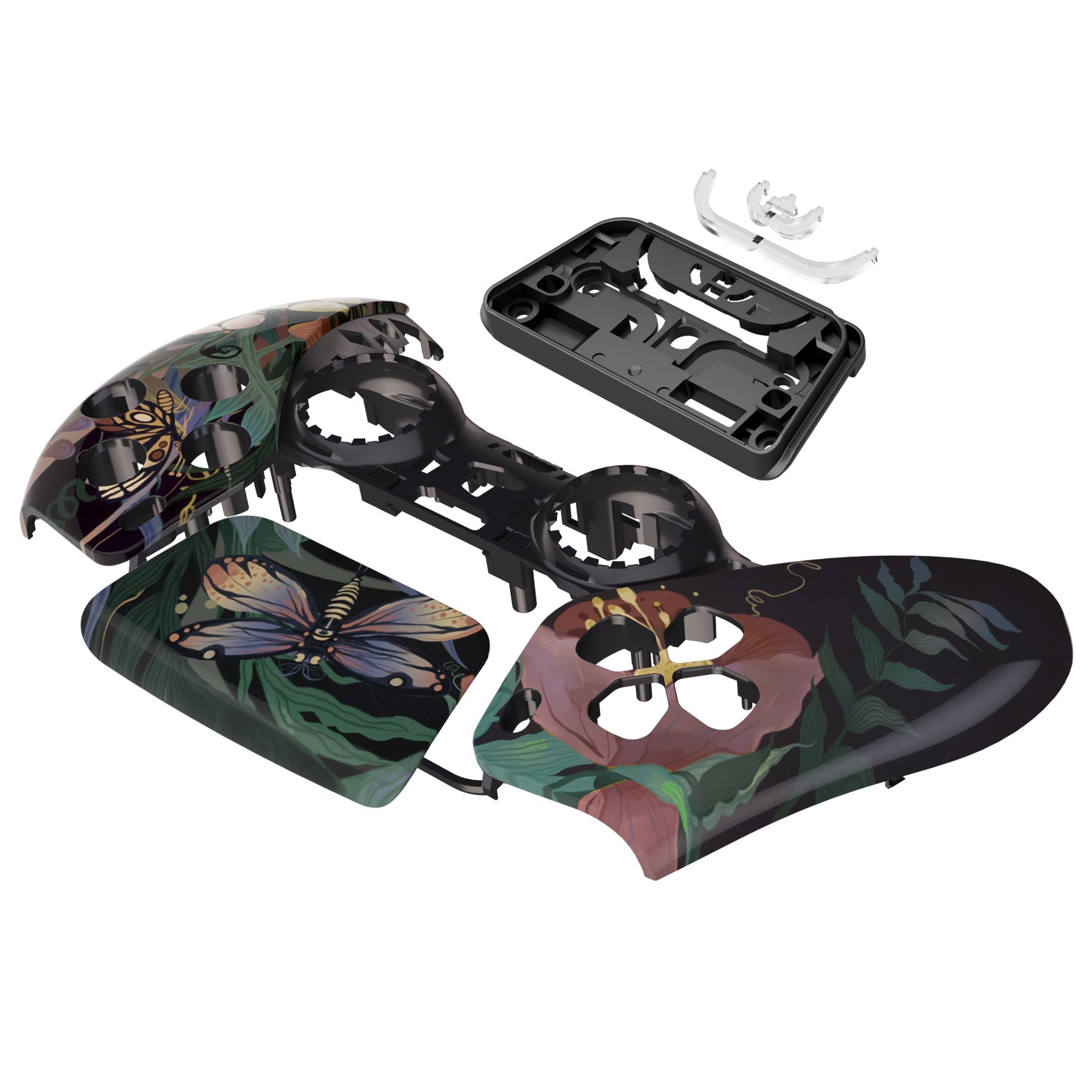 eXtremeRate Replacement Front Housing Shell with Touchpad Compatible with PS5 Controller BDM-010/020/030/040/050 - Mysterious Garden eXtremeRate