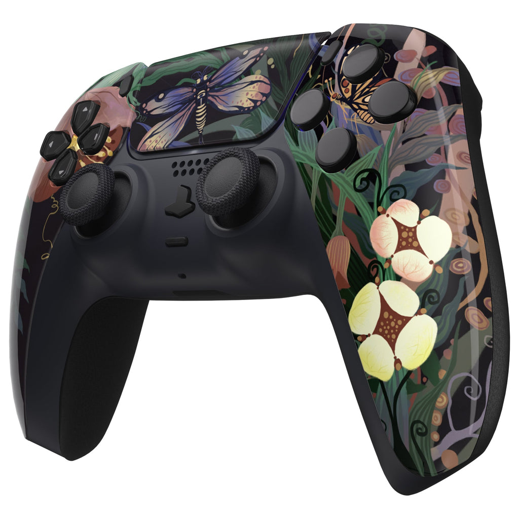 eXtremeRate Replacement Front Housing Shell with Touchpad Compatible with PS5 Controller BDM-010/020/030/040/050 - Mysterious Garden eXtremeRate