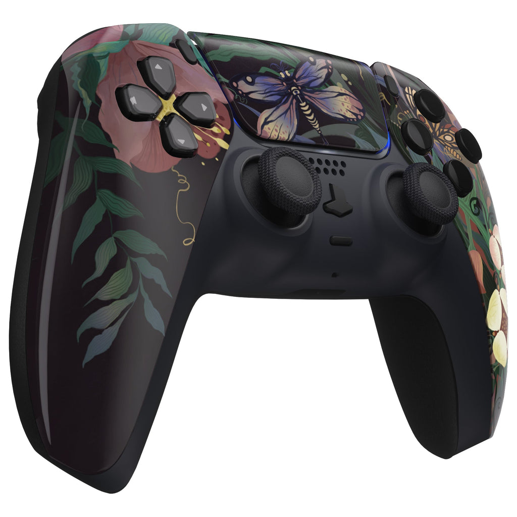eXtremeRate Replacement Front Housing Shell with Touchpad Compatible with PS5 Controller BDM-010/020/030/040/050 - Mysterious Garden eXtremeRate